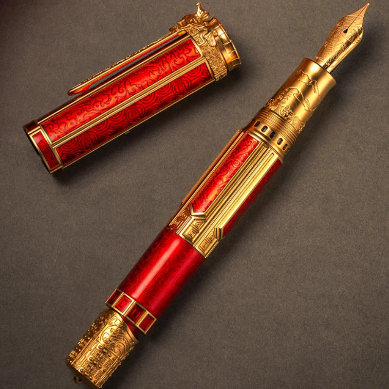 Hongdian D6 Dynasty Fountain Pen Piston Iridium Nib EF/F Gift Box