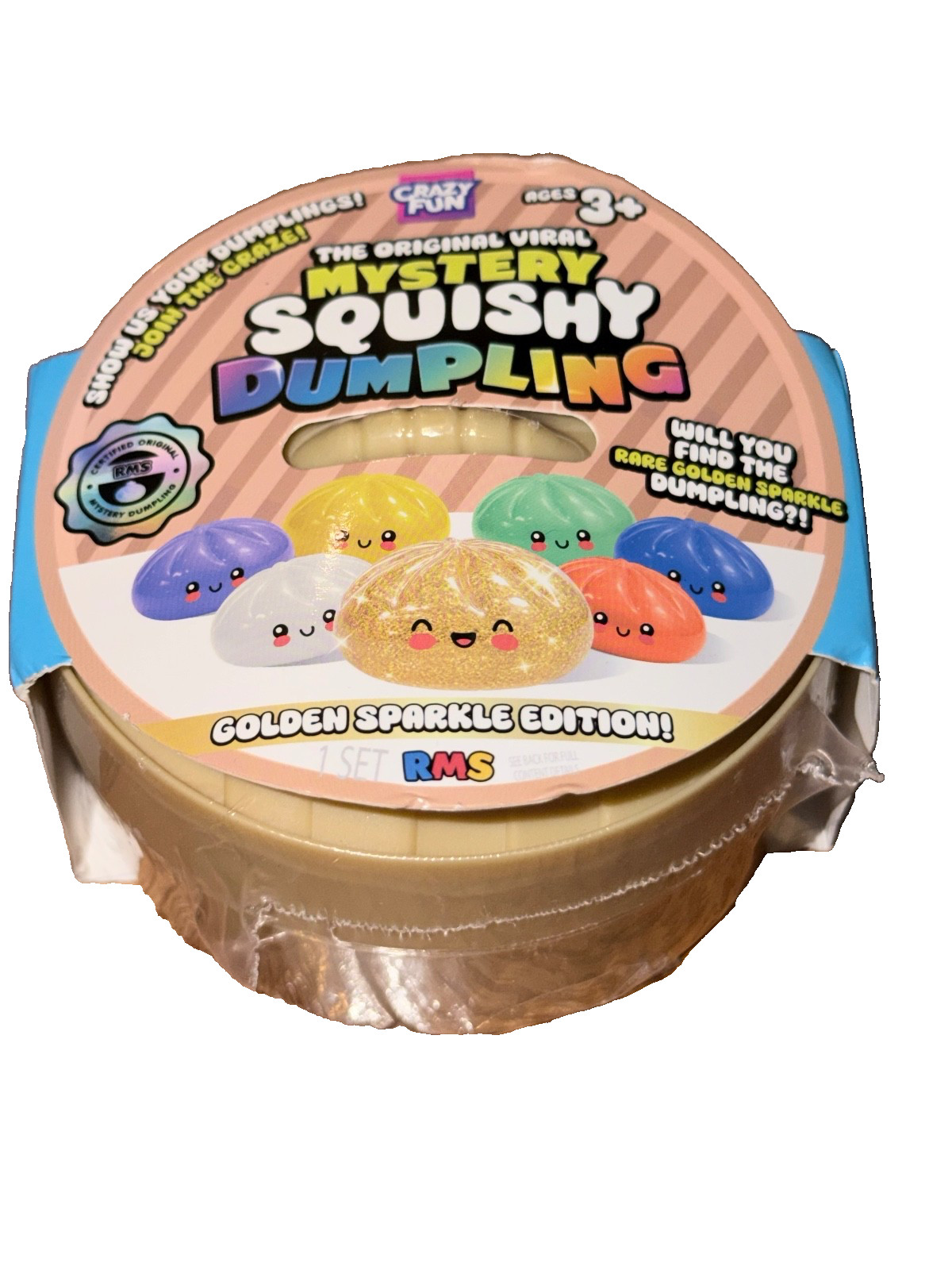 NEW RMS Crazy Fun Viral Mystery Squishy Dumpling Golden Sparkle Edition SEALED