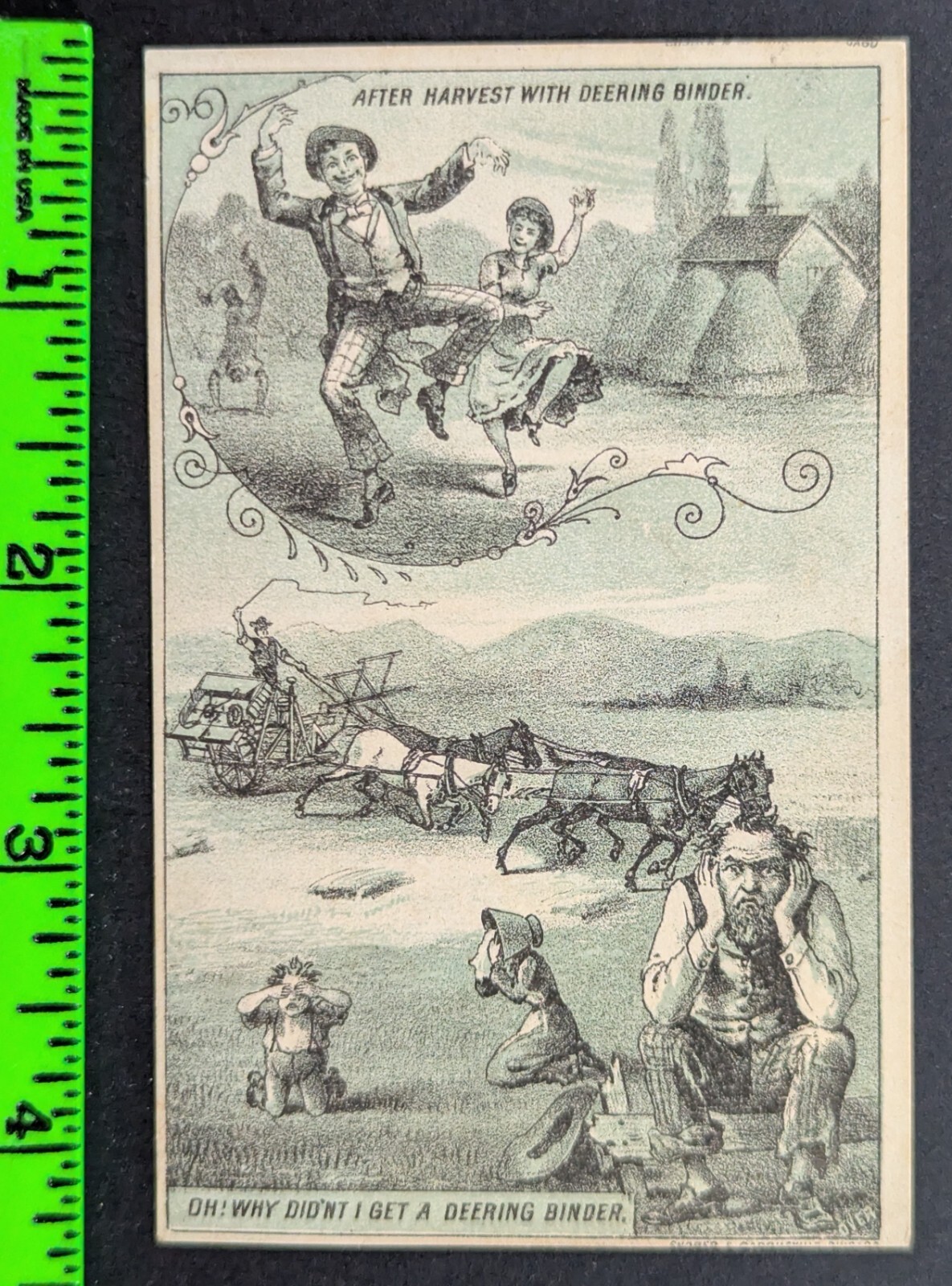 Antique Famous Deering Twine Binder Tractor Farming Trade Card