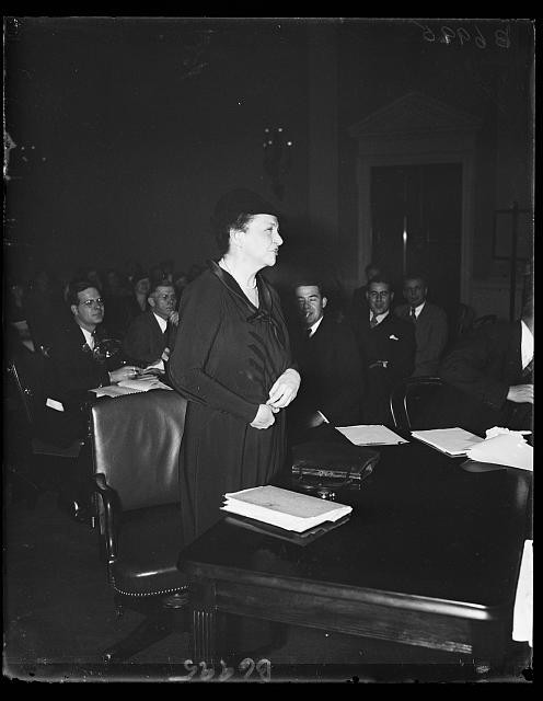 Photo:Frances Perkins 1935 Standing at Hearing