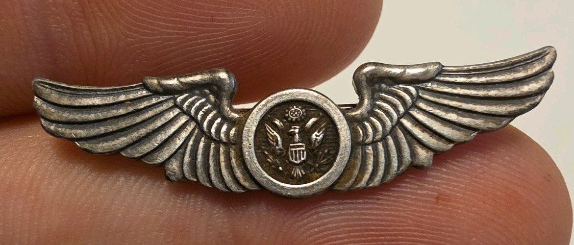 WW11 US Army Air Forces Air Crew Badge Craft Beverly Mills Sterling Silver