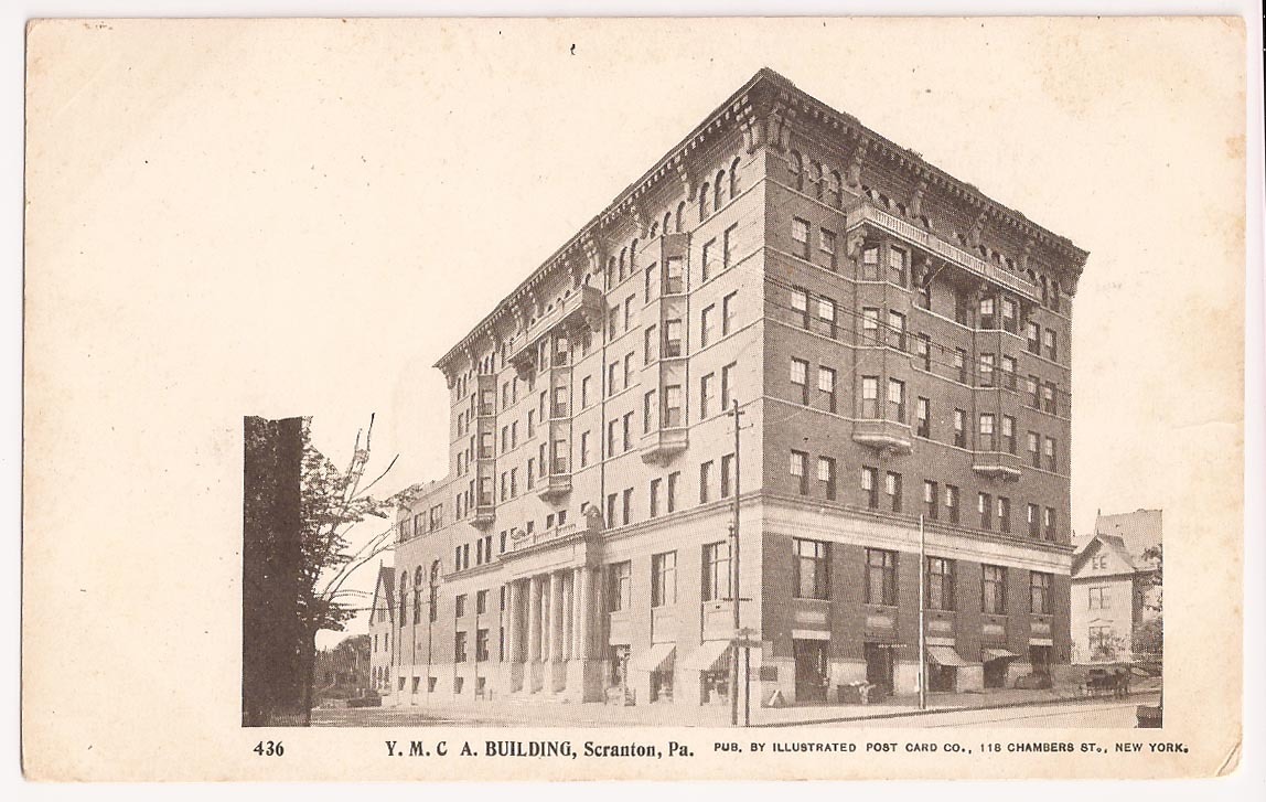 Scranton Pennsylvania YMCA Building  Vintage Postcard c 1900