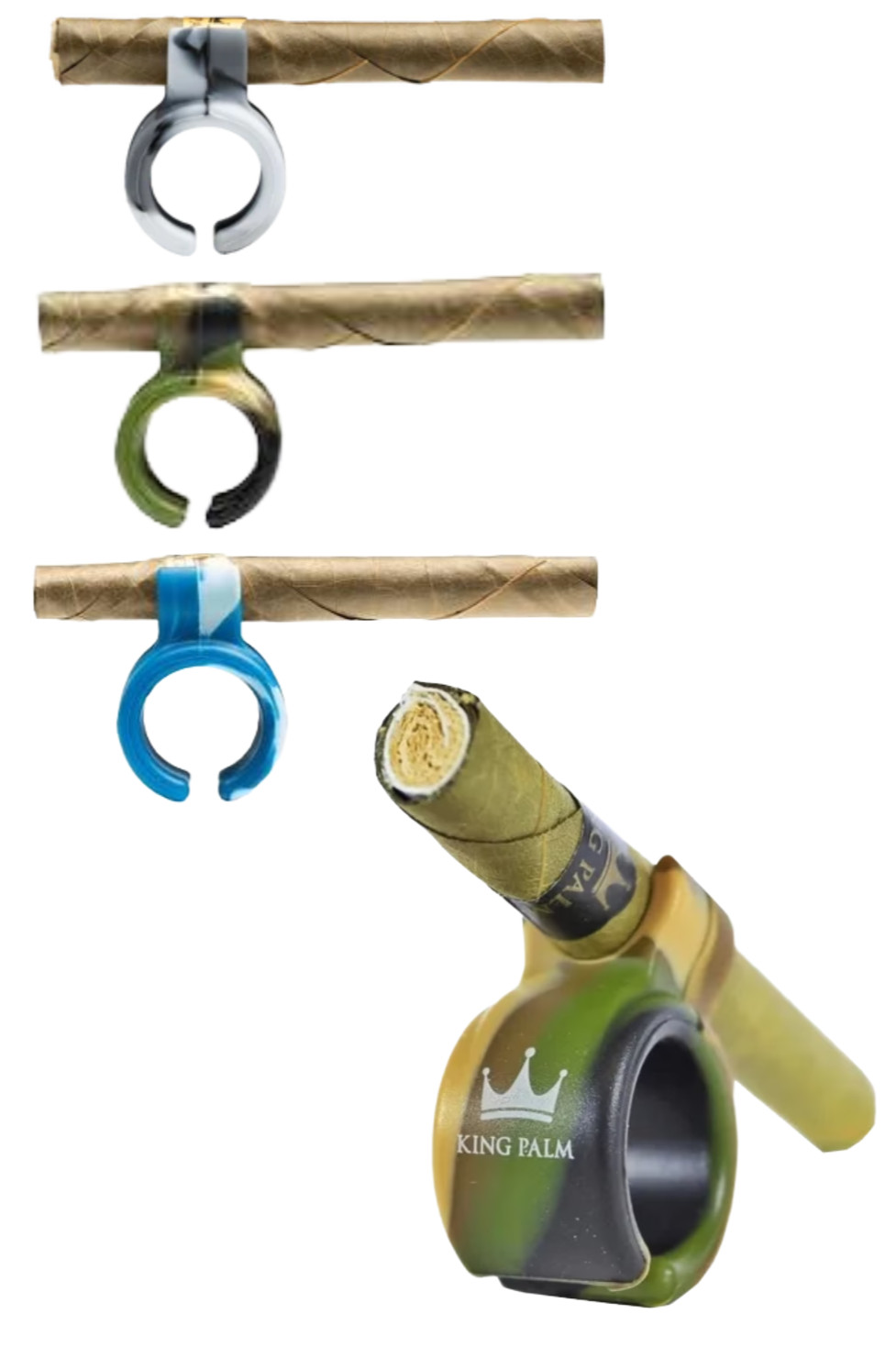 King Palm Silicone Smoke Ring | Assorted Camo Colors | Pack Of 3