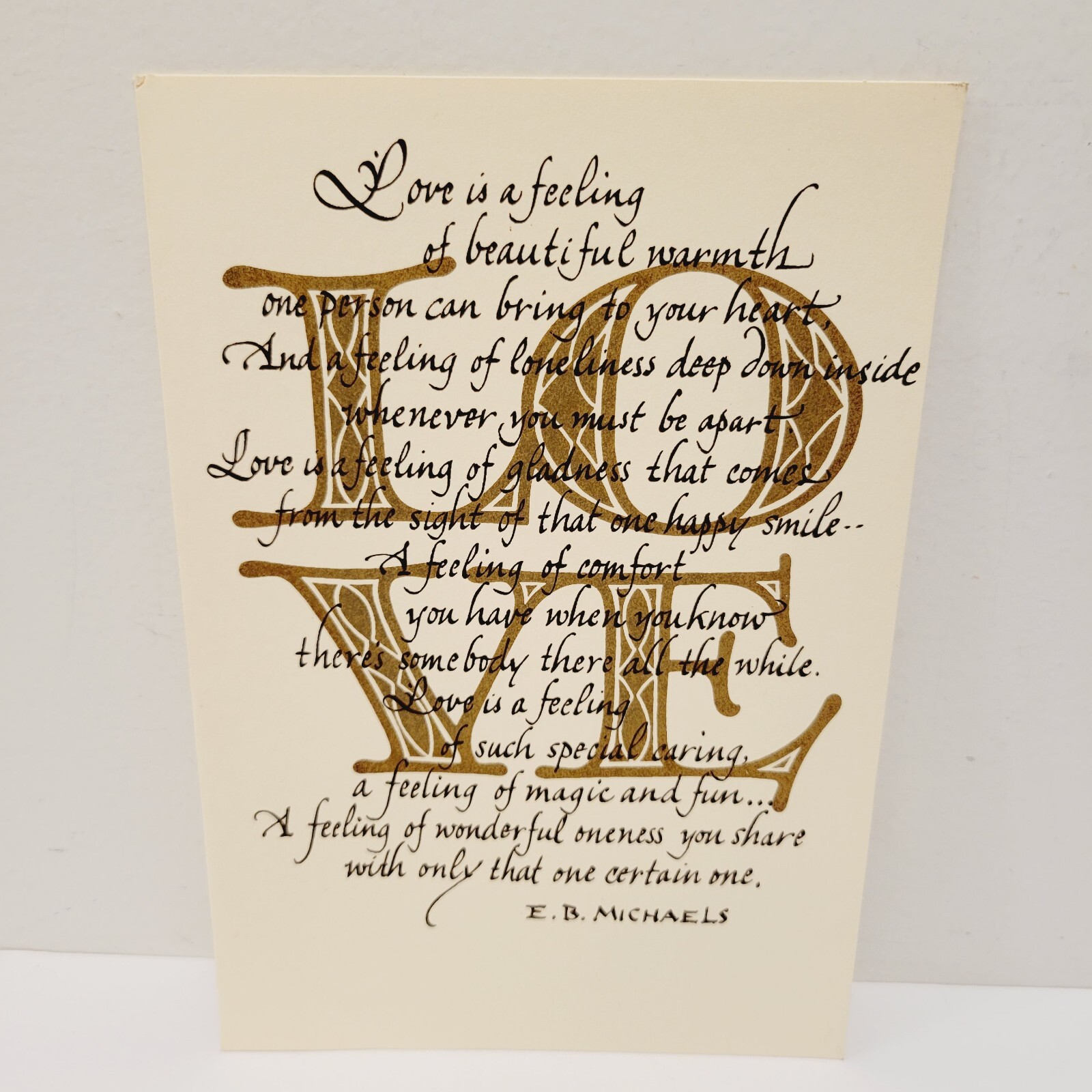 Vtg Love Poem Couples Cursive Victorian Hallmark Greeting Card CLEAN
