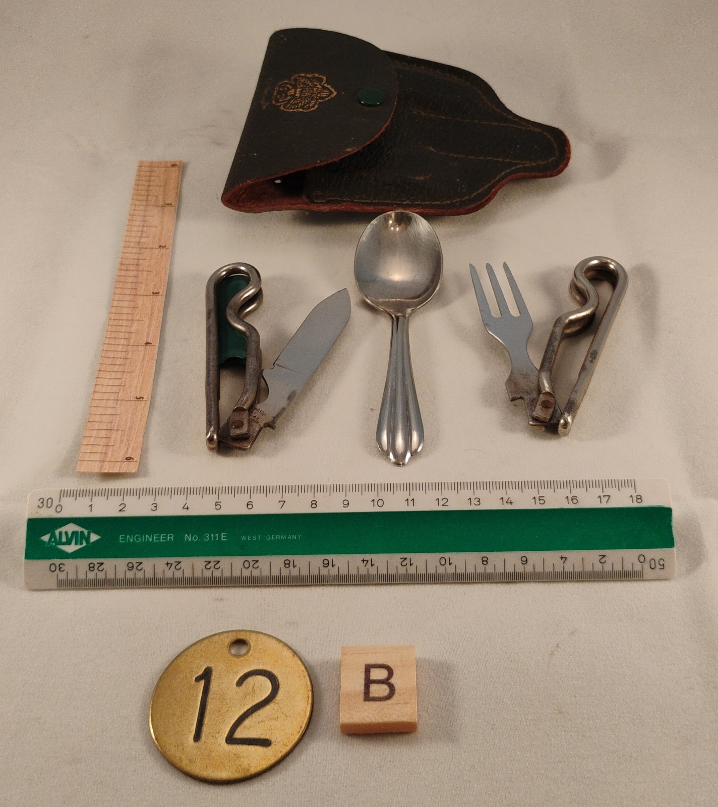 Vintage Geo Schrade 1940s Camp Utensil Girl scout  Kit