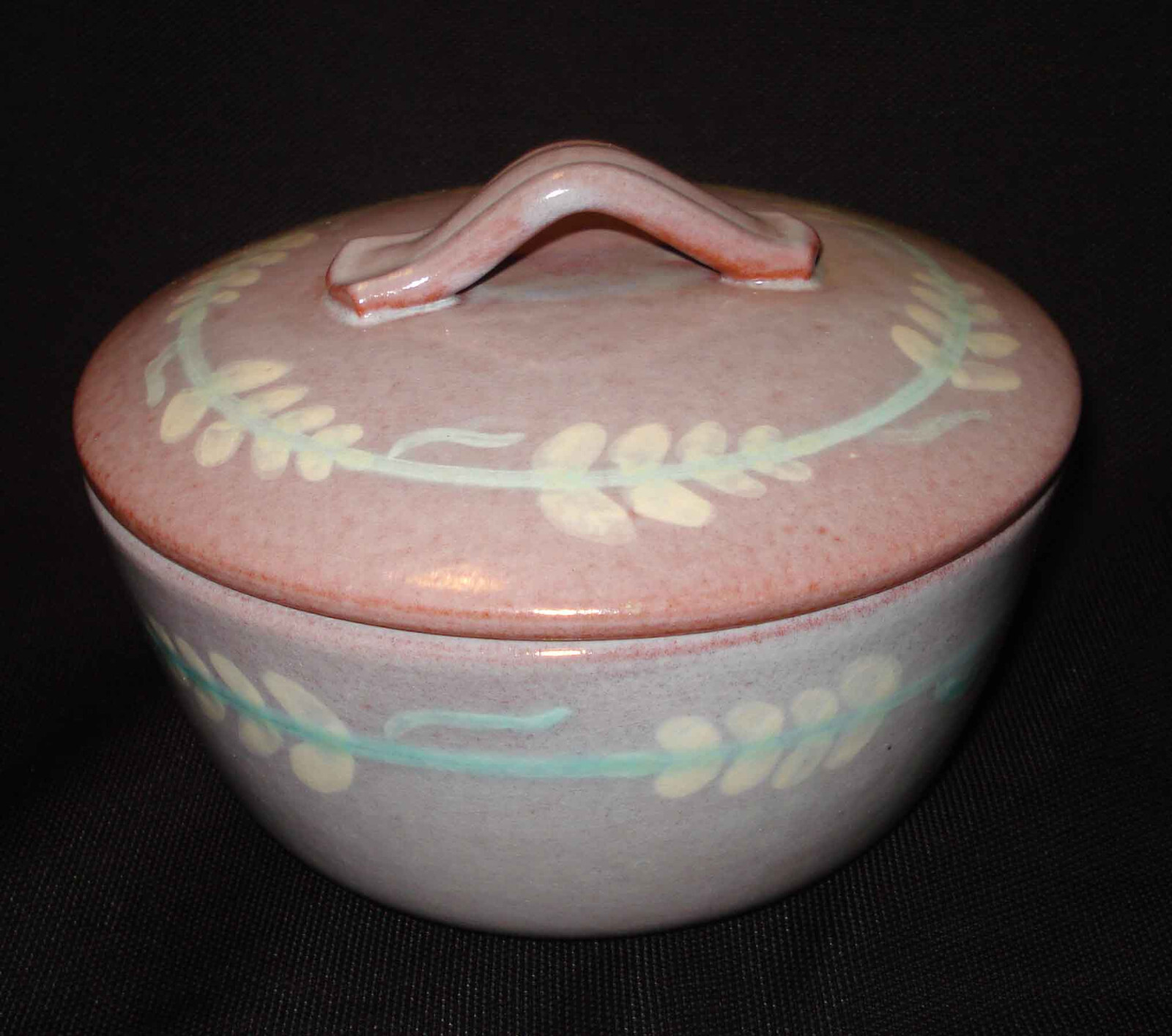 Vintage Edgar Littlefield Kilns Mid Century Art Pottery Trinket Dish w/Lid MCM 2