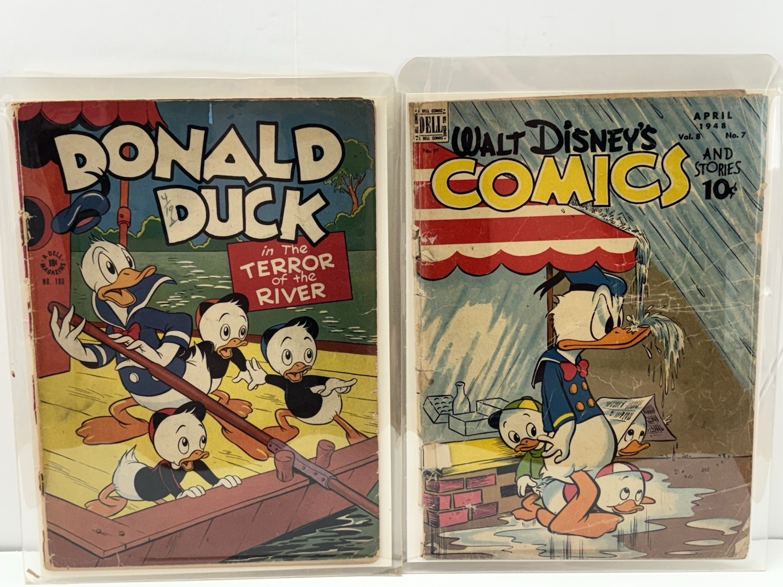 Four Color / Donald Duck #108 1946 & Walt Disney\'s Comics and Stories #91 1948