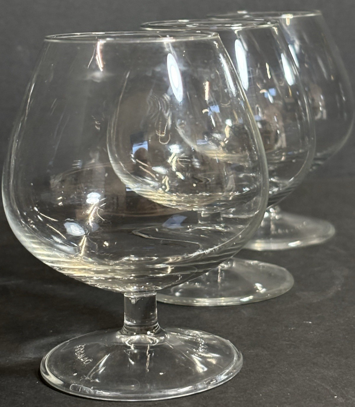 3 Vintage Remy Martin Cognac Stemmed Brandy Snifter Signed Embossed Base Collect