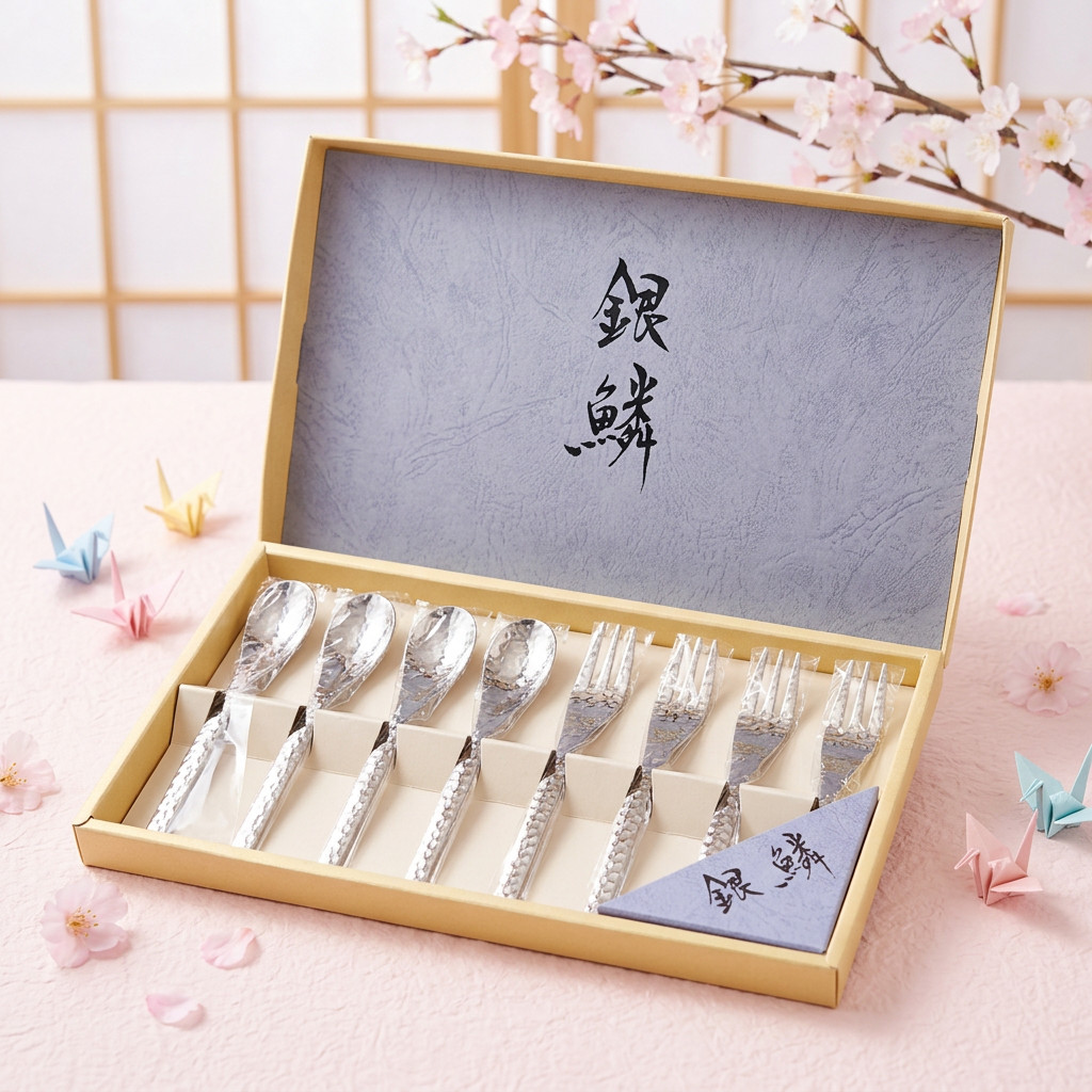 12 Piece Set Elegant Silver-Plated Forks and Spoons Set Made in Japan