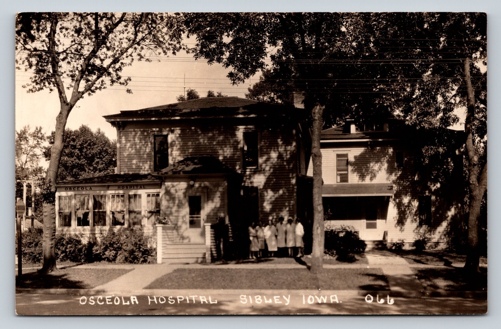 c1931 RPPC Osceola Hospital SIBLEY Iowa Don't Eat Too Much Bday Cake Postcard