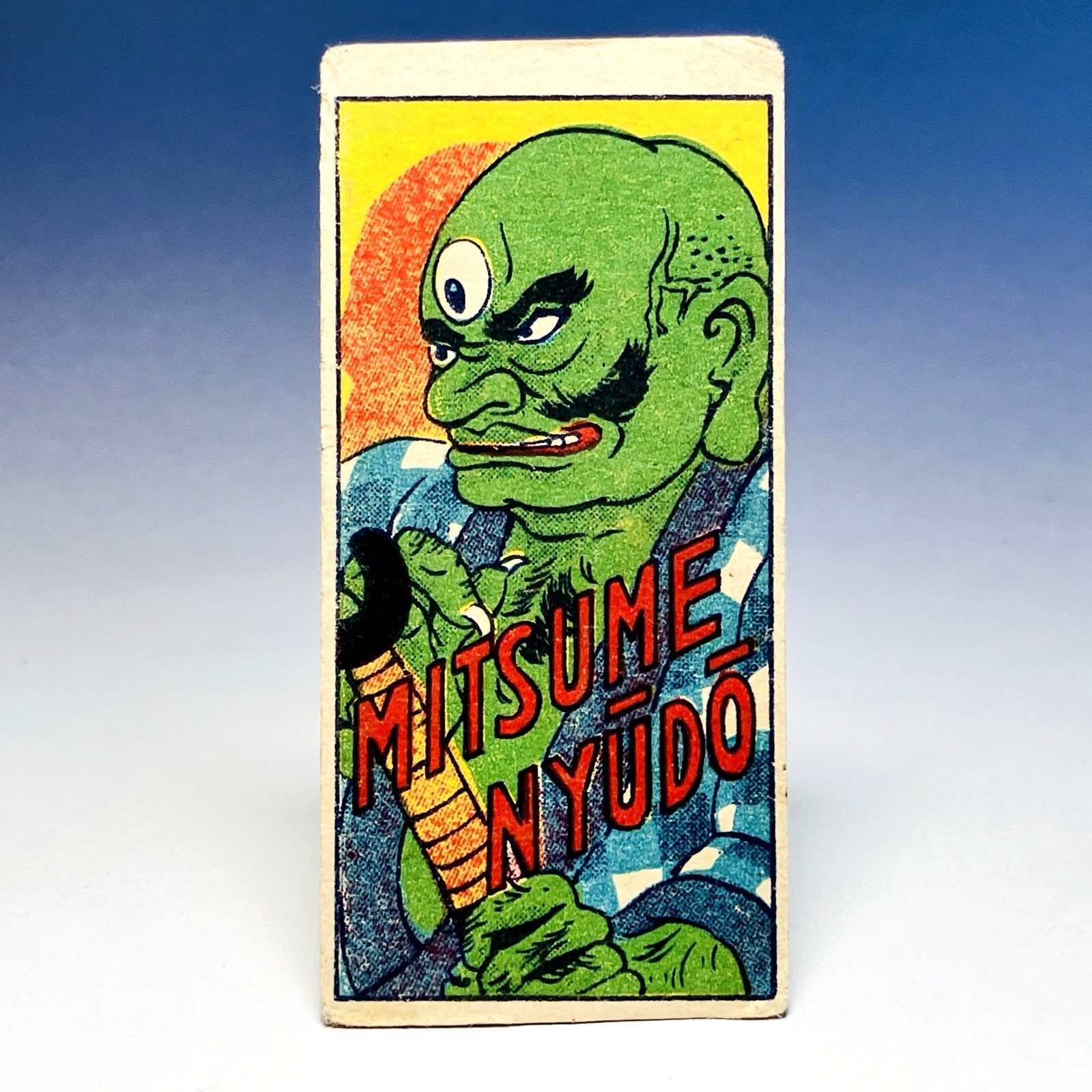 Mitsume Nyudo(Three-eyed monk)-1950s Japanese vintage menko card-Yokai Oni Evil