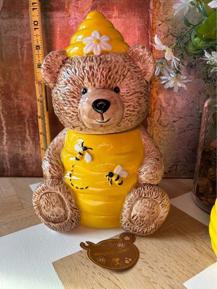 Simple & Sweet Ceramic Bear Cookie Jar and Mug Set