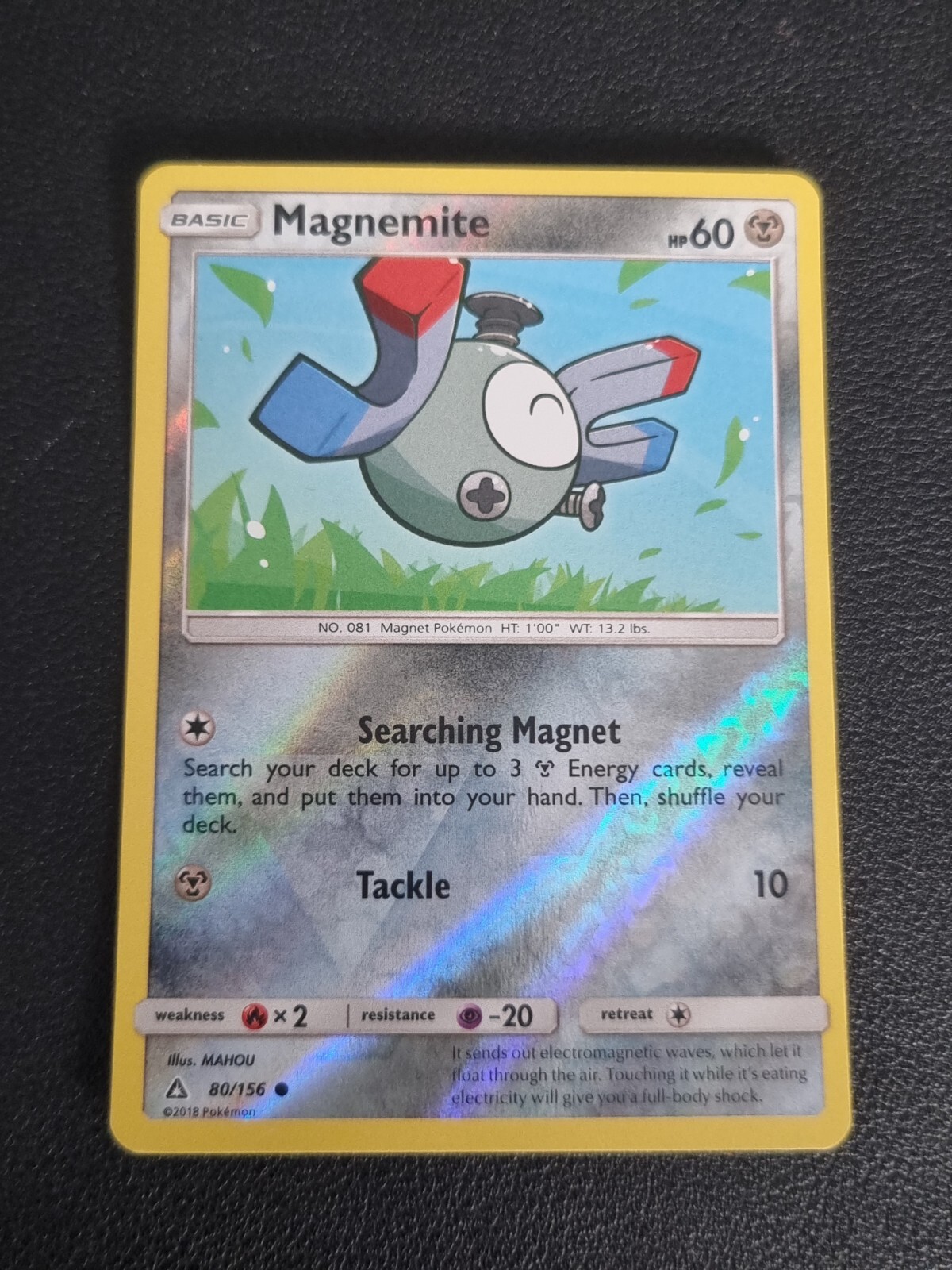 REVERSE HOLO Pokemon Sun & Moon Ultra Prism TCG Card Magnemite 80/156