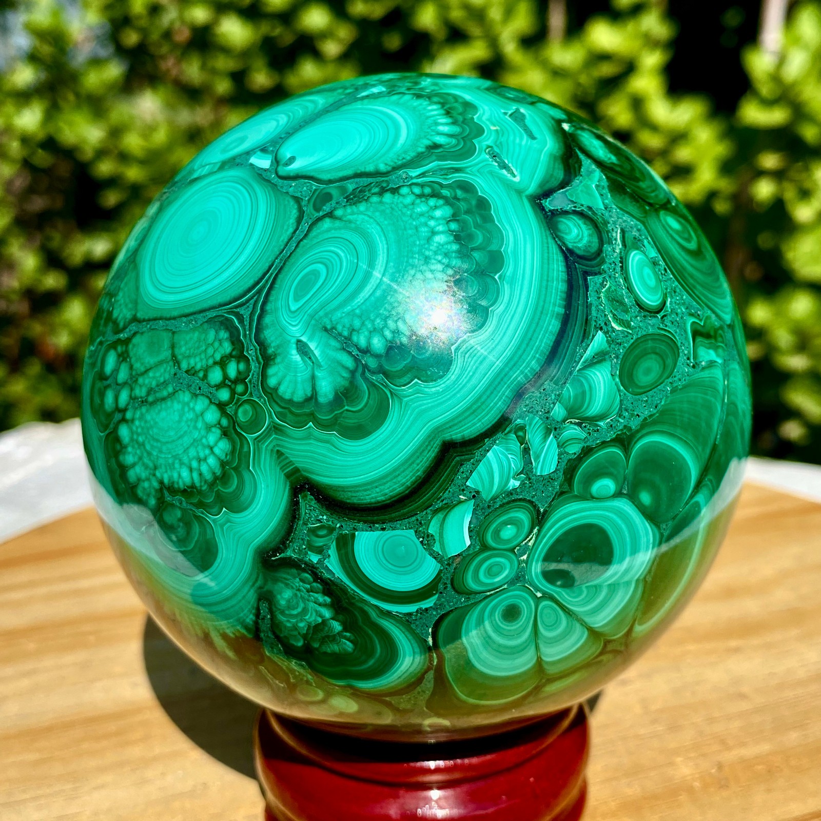 3.3LB Natural malachite ball quartz crystal energy ball reiki healing