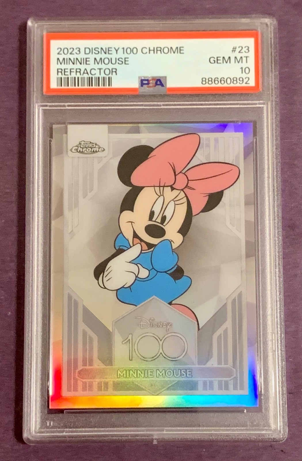 2023 Topps Chrome Disney Minnie Refractor PSA 10 GEM MT