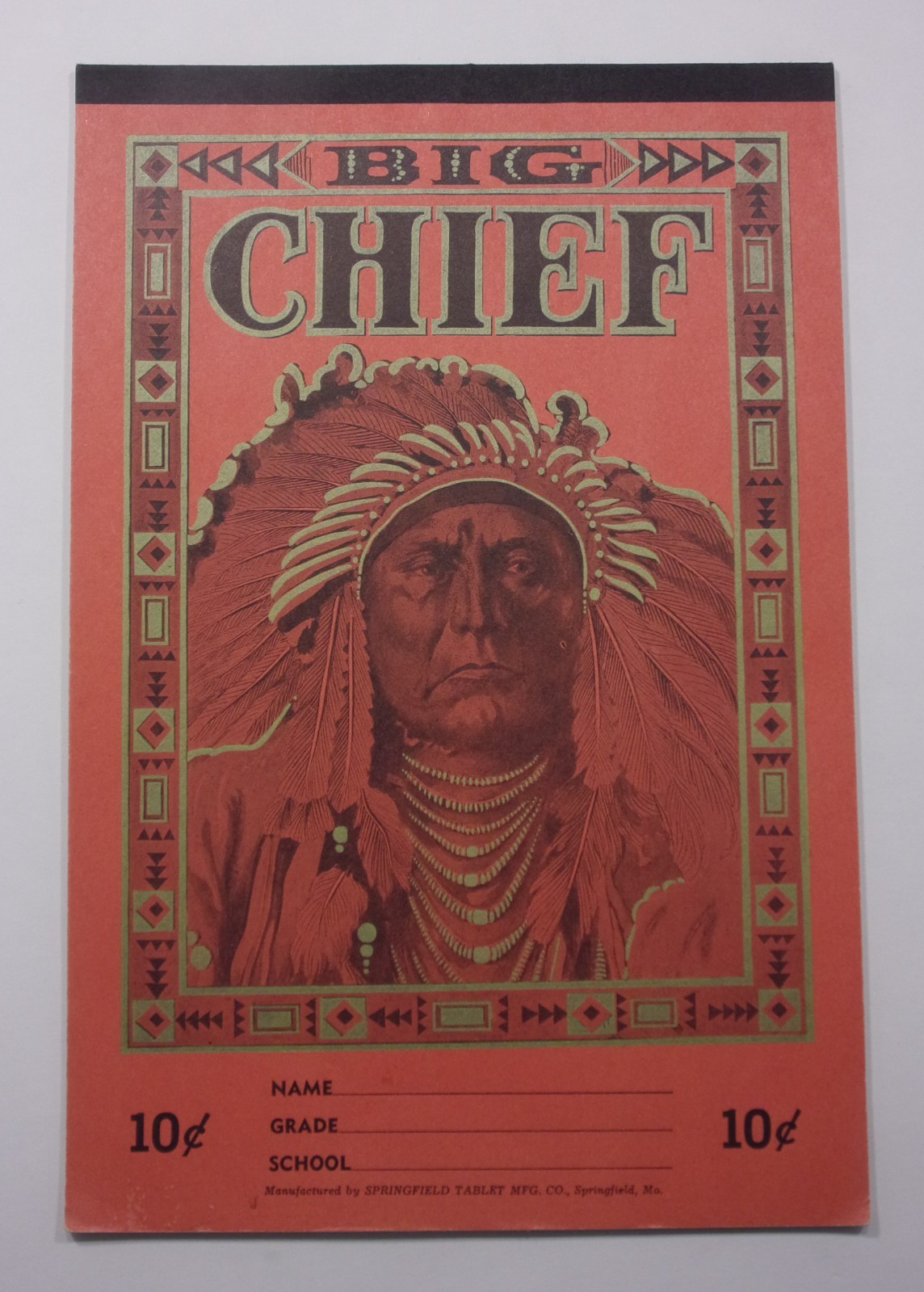 Vintage Springfield Mfg. Co. Ten Cent Big Chief Elementary School Writing Tablet