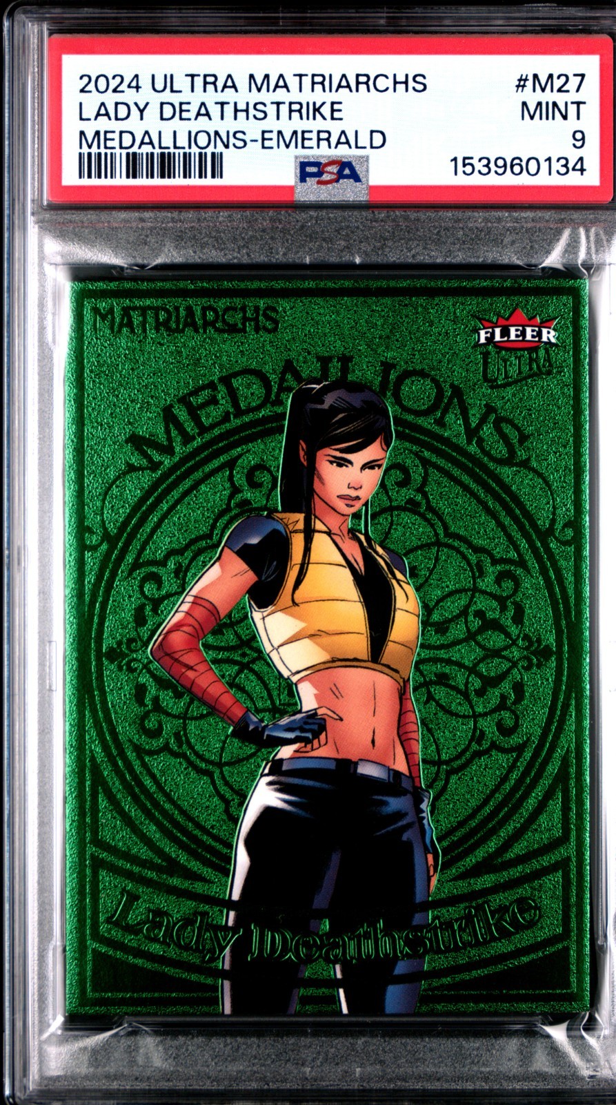 2024 Fleer Ultra Marvel Matriarchs 1/10 ALPHA emerald Medallion Lady Deathstrike