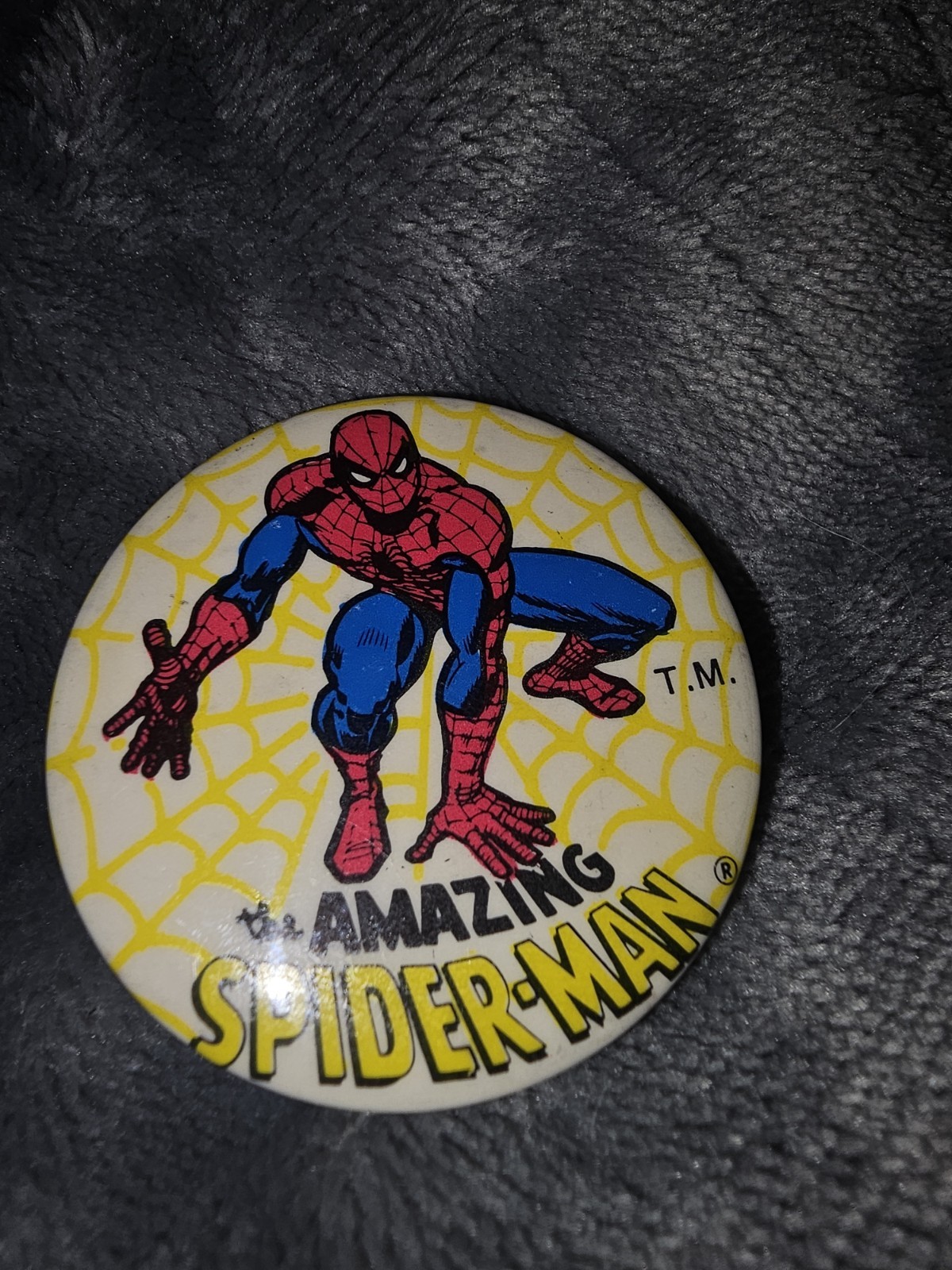 VINTAGE 1975 MARVEL COMICS SPIDER-MAN PINBACK BUTTON - BEST SEAL CORP