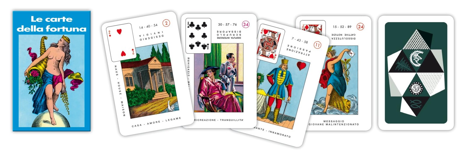 300712 Cards of Fortune Cartomancy Blue And White 6x3.5x9cm Cardboard