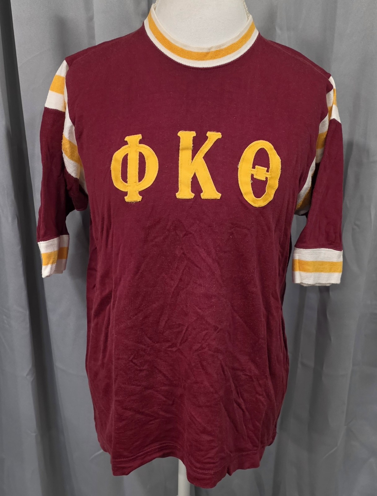 Vintage 60s Phi Kappa Theta Fraternity Football Jersey ΦKΘ Jerry 69 Maroon Gold