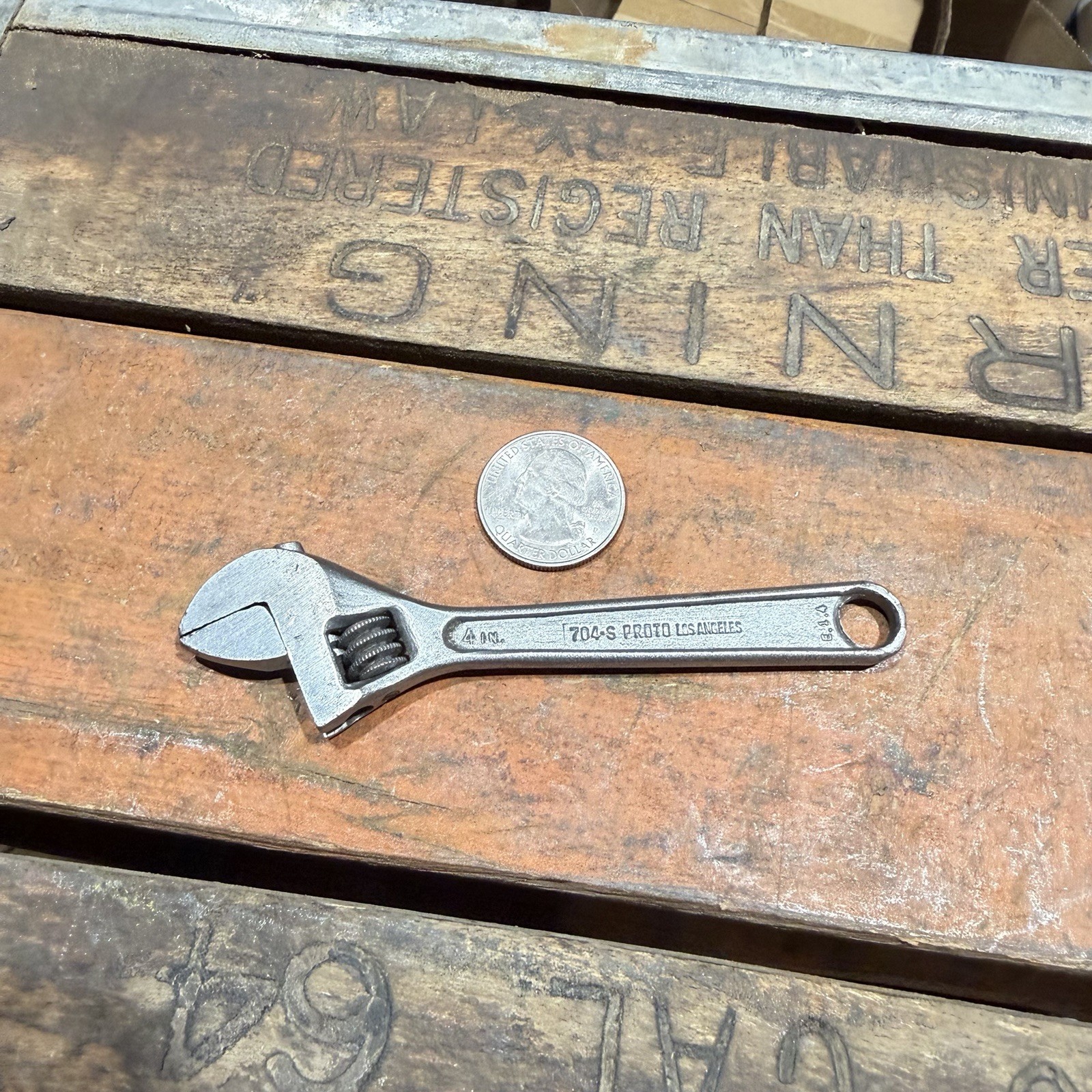 Vintage 1950's Proto Los Angeles 704-S 4'' Adjustable Wrench Forged Alloy Steel