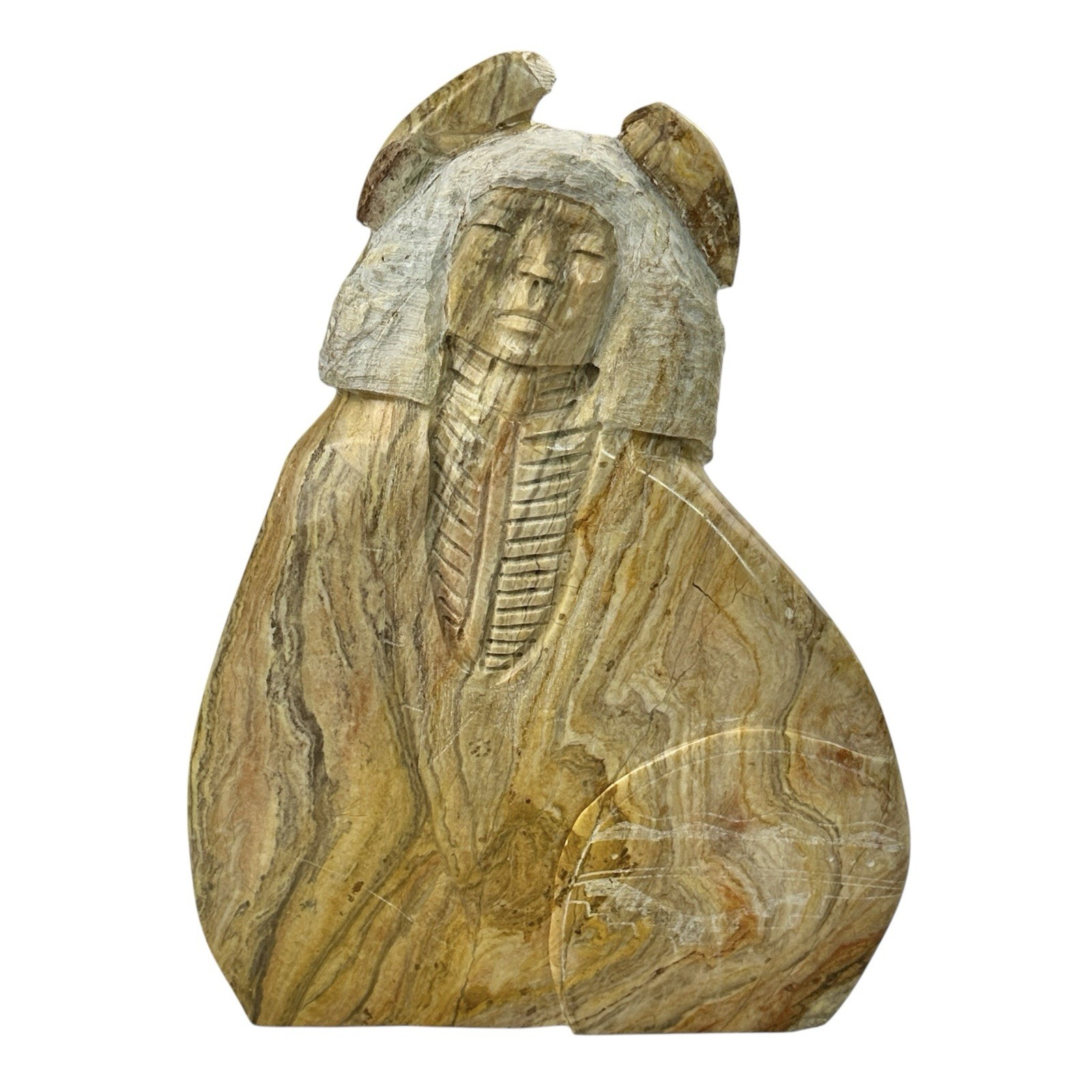 LARGE 10” NAVAJO ARTIST DIANA BLUEEYES HAND-CARVED ALABASTER NAVAJO STATUE