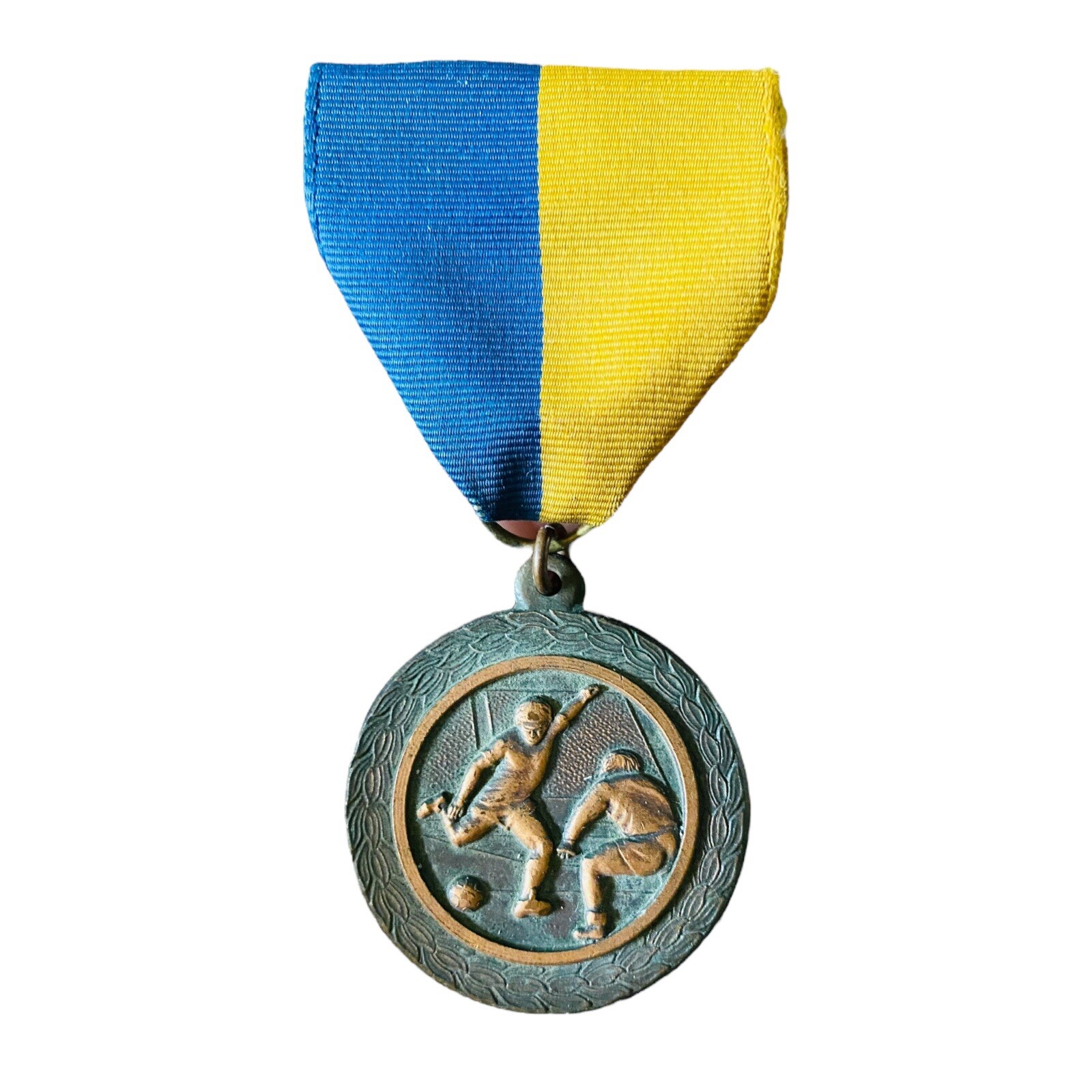 1980 1981 St Johns Jesuit High School Soccer Award Ribbon Medal Pin Toledo Ohio
