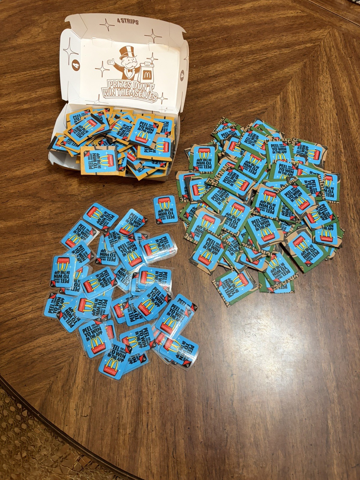 McDonald\'s 2026 monopoly game piece mega lot 254x Pieces New UNPEELED 