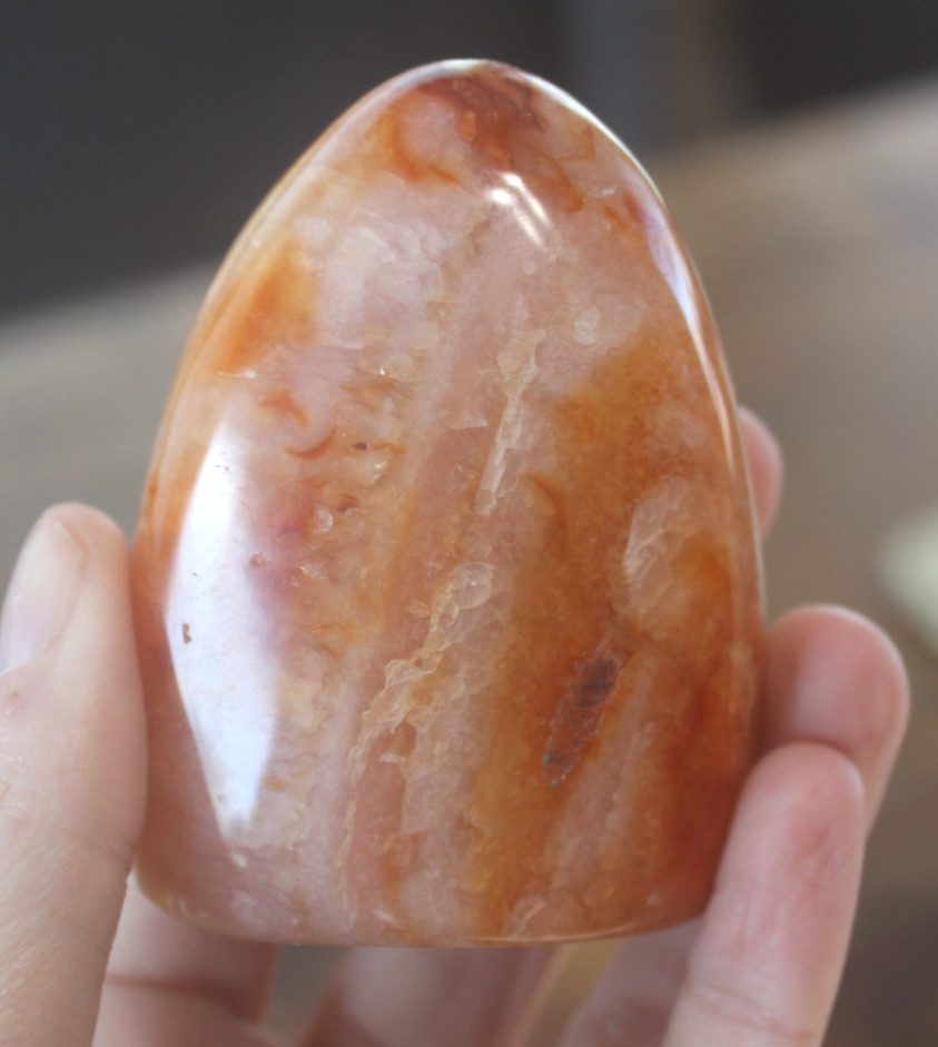 CARNELIAN FREEFORM 2.92 X 2.20 INCHES/ 242 GRAMS