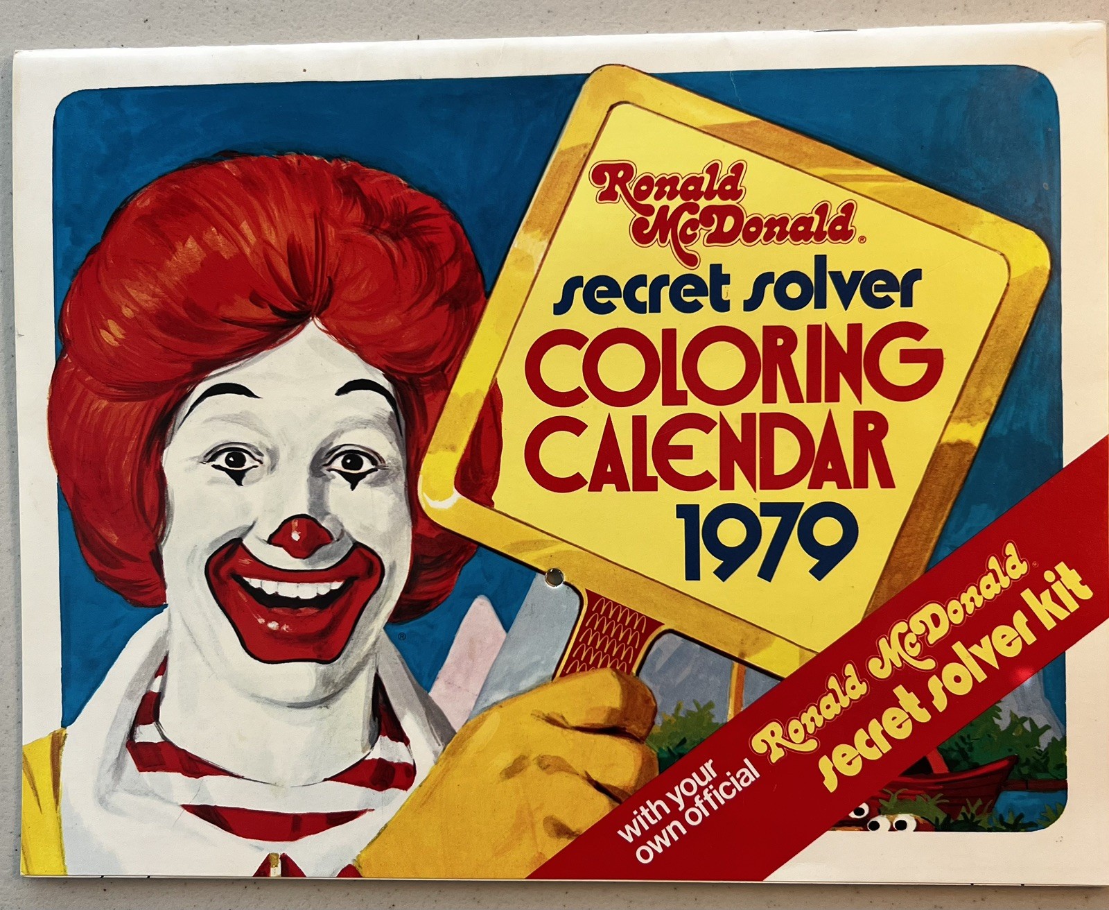 VINTAGE RONALD MCDONALD SECRET SOLVER 1979 COLORING CALENDAR