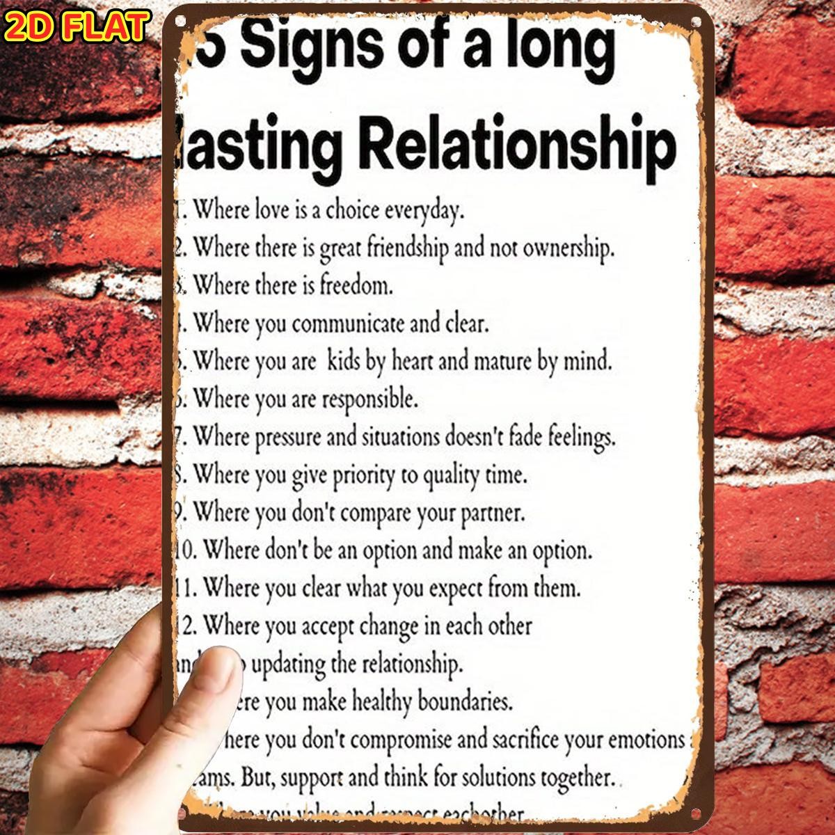 Tin Metal Signs Home Décor Vintage of Enduring Love Relationship with