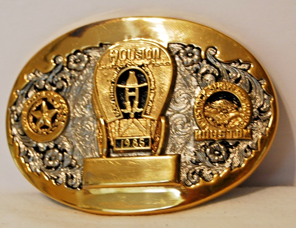 1985 Houston Livestock Show Rodeo Belt Buckle