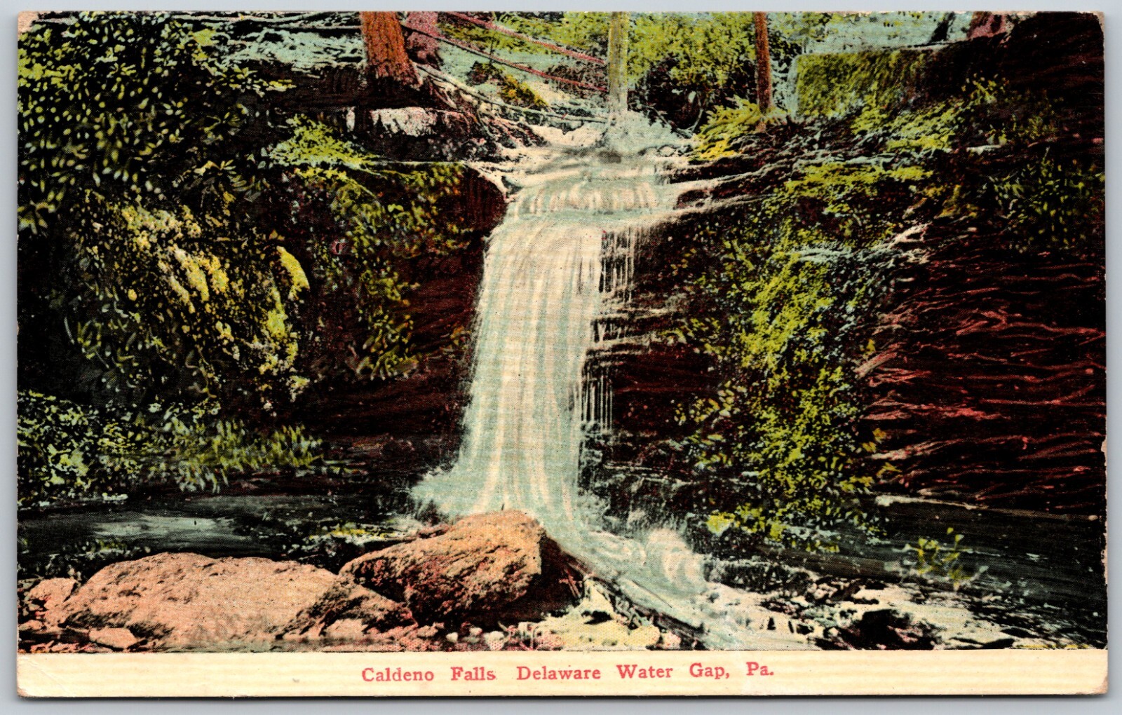 c1912 Caldeno Falls Delaware Water Gap Pennsylvania ANTIQUE Postcard 3295