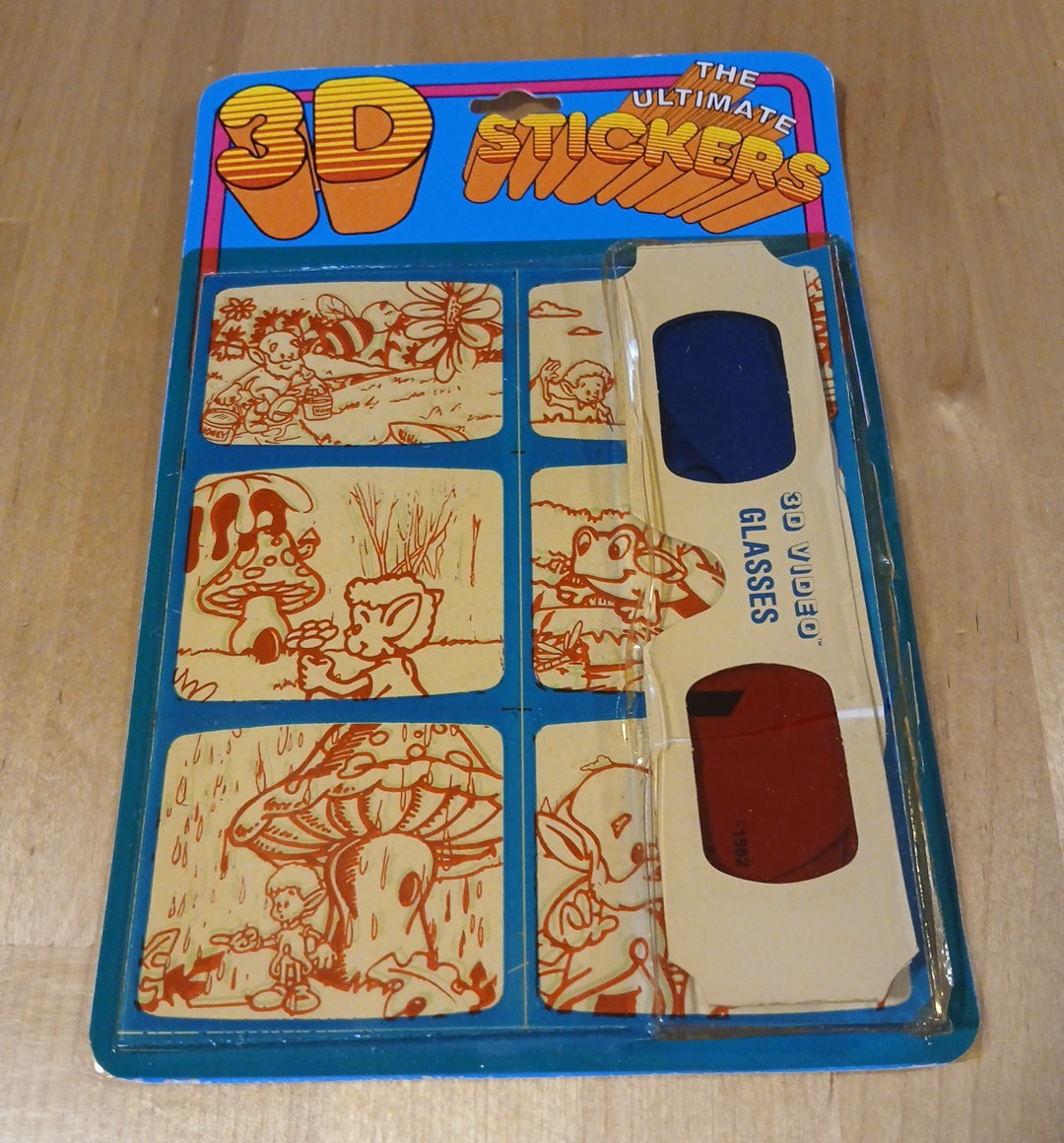 Vintage 1982 Star Bright Design 3D Stickers Pack w Glasses Sealed New Rare HTF