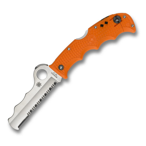 Spyderco Assist Emergency Fire Rescue Combo Edge Knife Orange FRN Handle C79PSOR