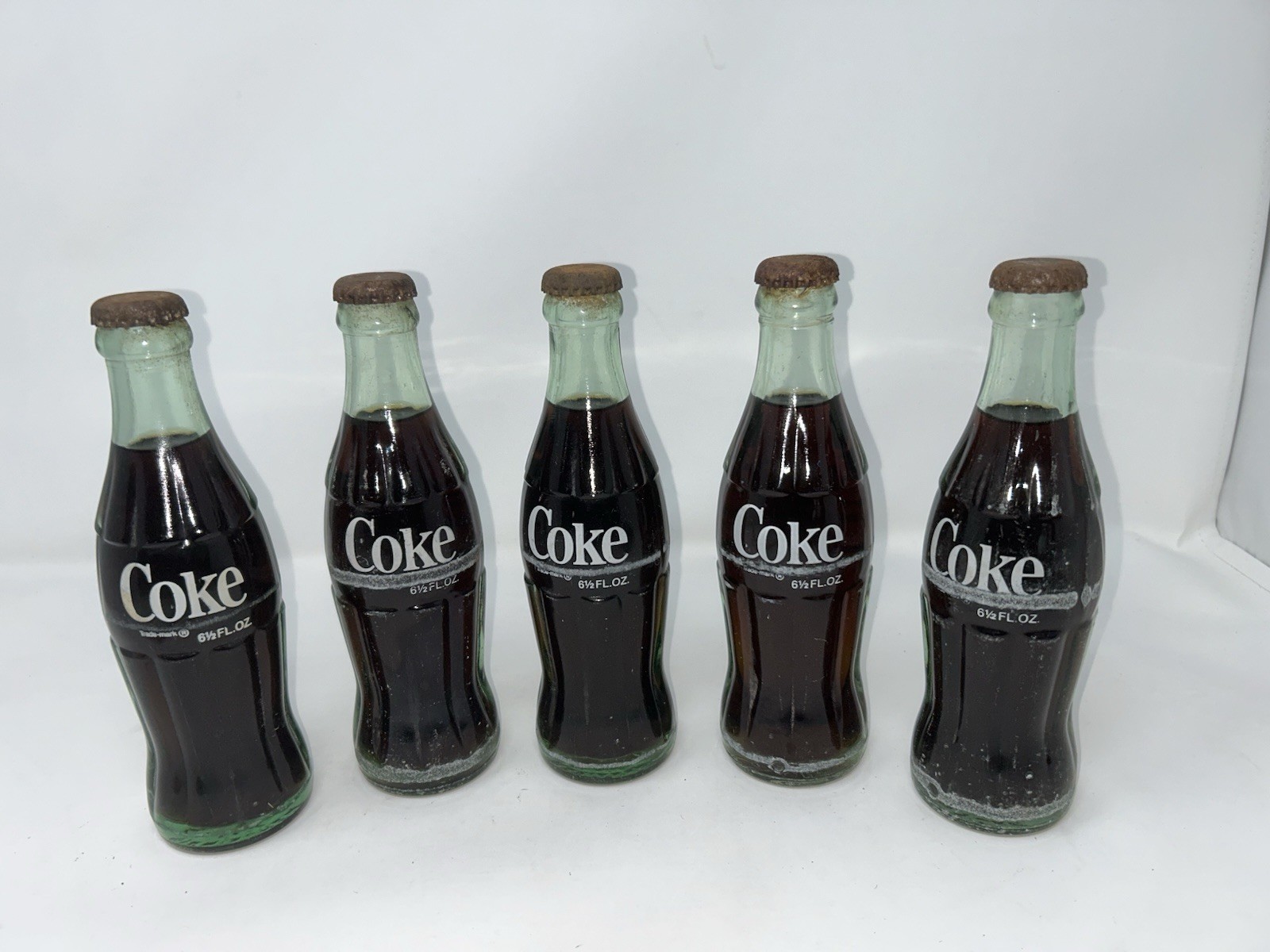 5 - Unopened Vintage 6 1/2oz Coca-Cola Bottles - No Return 4 Deposit Label Era.