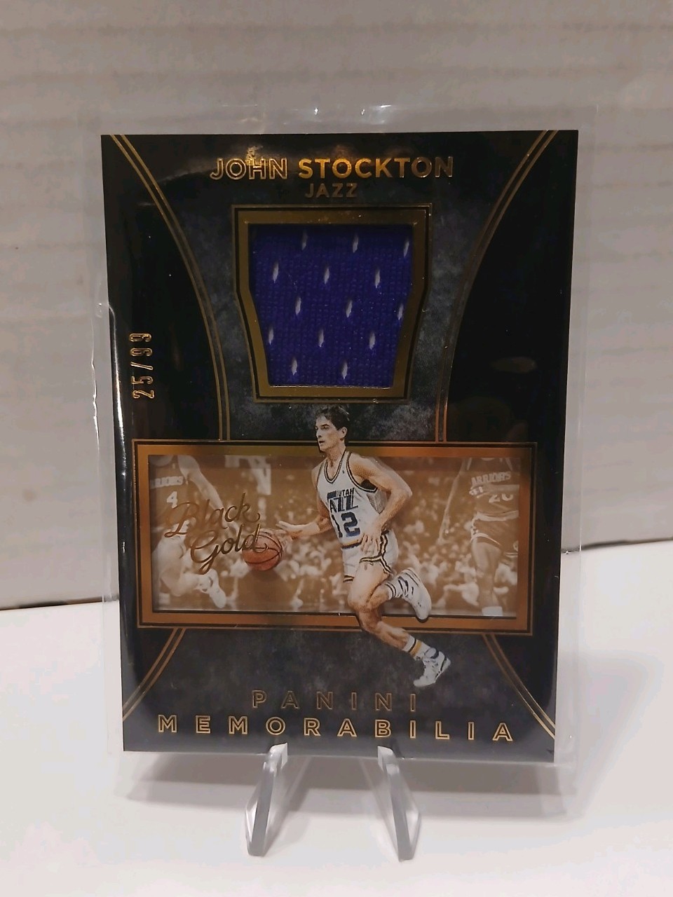 2015-2016 PANINI BLACK GOLD John Stockton MEMORABILIA #25 /99 Jersey Relic Jazz