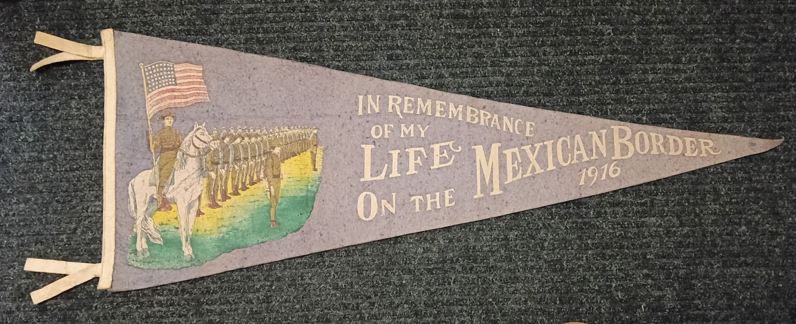 Large Original Mexican Border Service Pennant 36