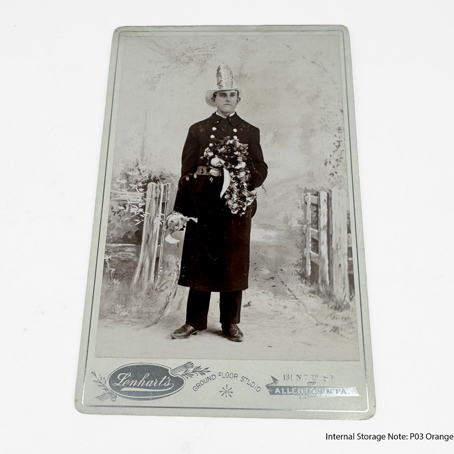 Antique Cabinet Card Photo Allentown PA Pennsylvania Fireman