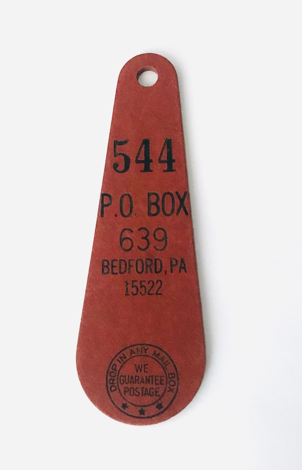 Vintage Bedford Springs Hotel Room Key Fob #544 Pennsylvania PA USA Original
