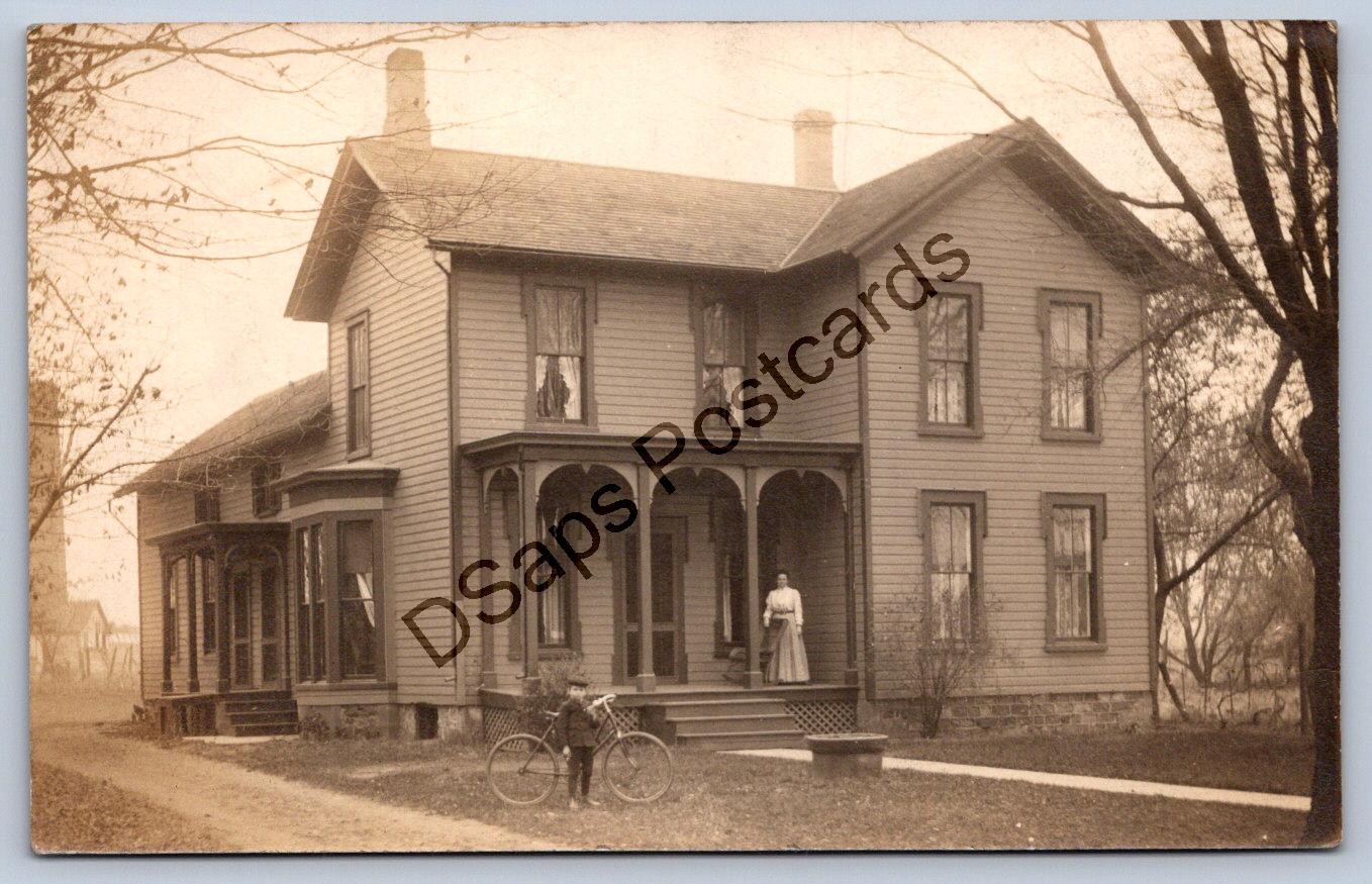 JH23/ Ashtabula Ohio RPPC Postcard c1910 Captain Powell\'s Residence Home 39