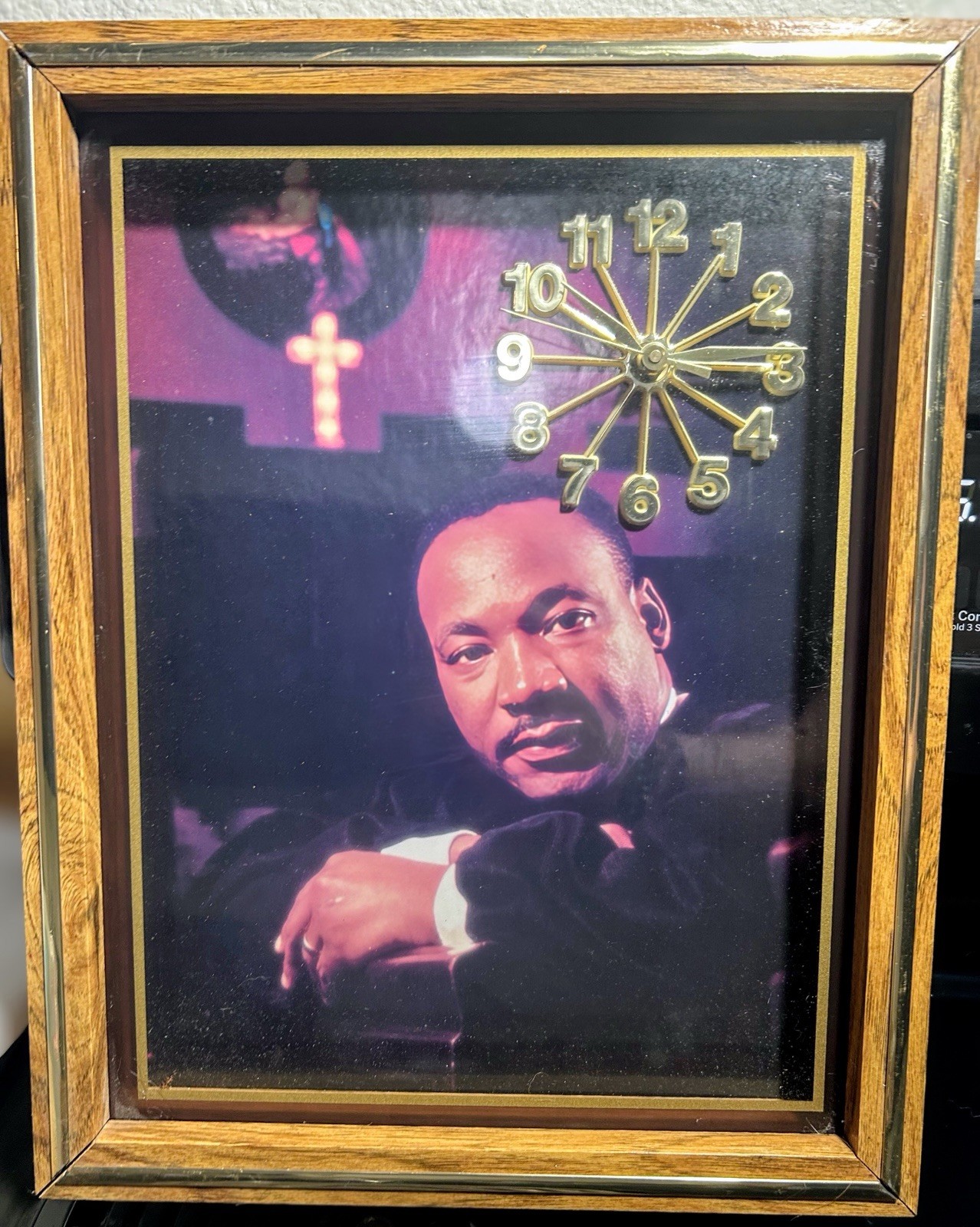 Vintage Martin Luther King Jr MLK Picture Frame Wall Clock Black History Decor