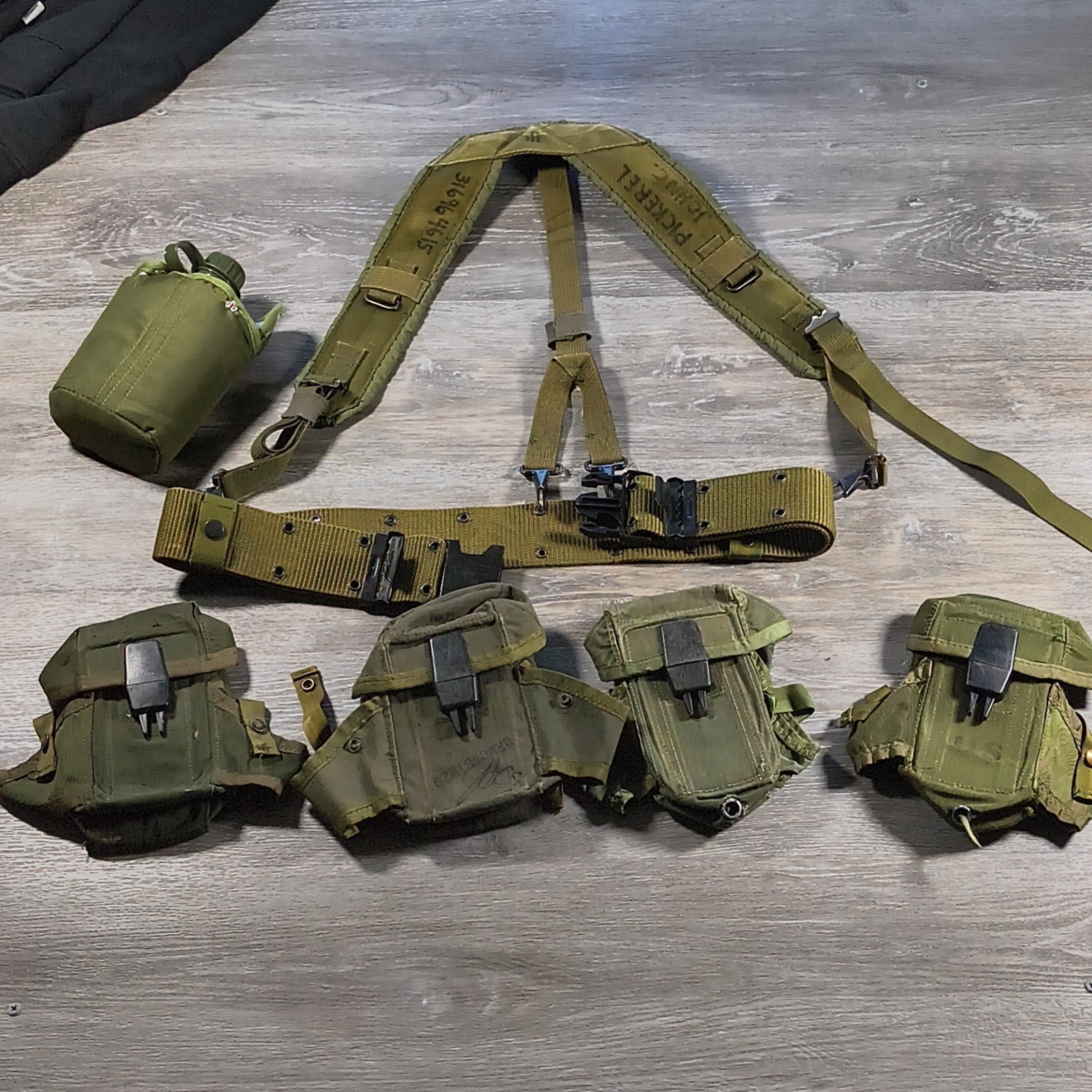 Vintage US Military ALICE LC-2 Web Gear Load Bearing Harness Set Pistol Belt Sus