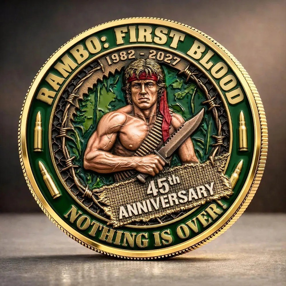 Rambo First Blood 45th Anniversary Coin 1982-2027 John Rambo Medal