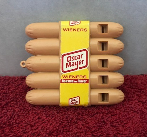 Rare Vintage 1988 Oscar Mayer Wiener 5-Pack Hot Dog Harmonica Whistle