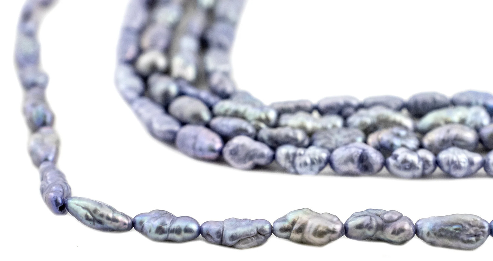 Iridescent Lavender Vintage Japanese Rice Pearl Beads 4mm Purple Oval