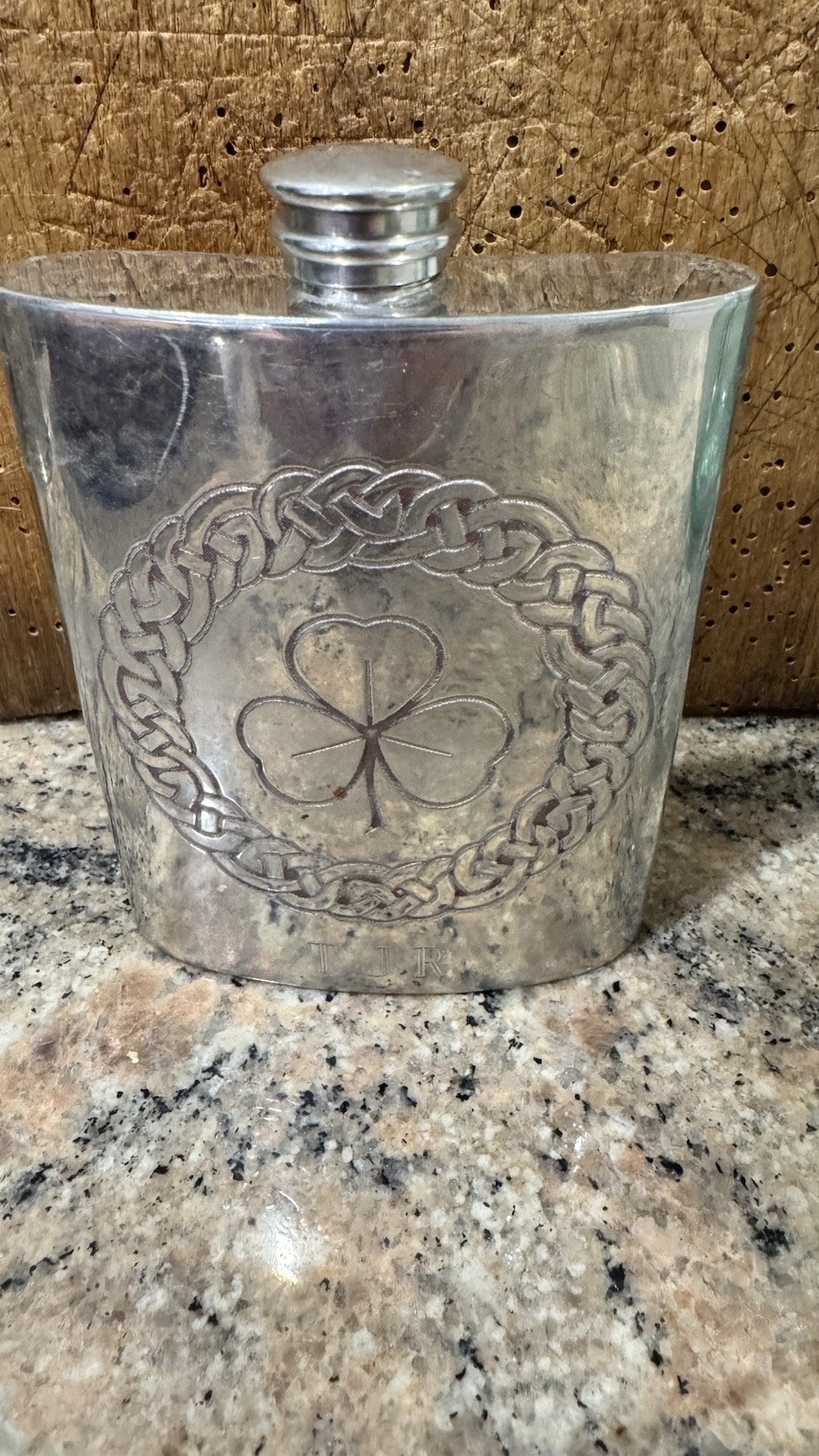 VINTAGE MULLINGAR ENGLISH PEWTER CO. IRELAND CELTIC TRINITY HIP FLASK