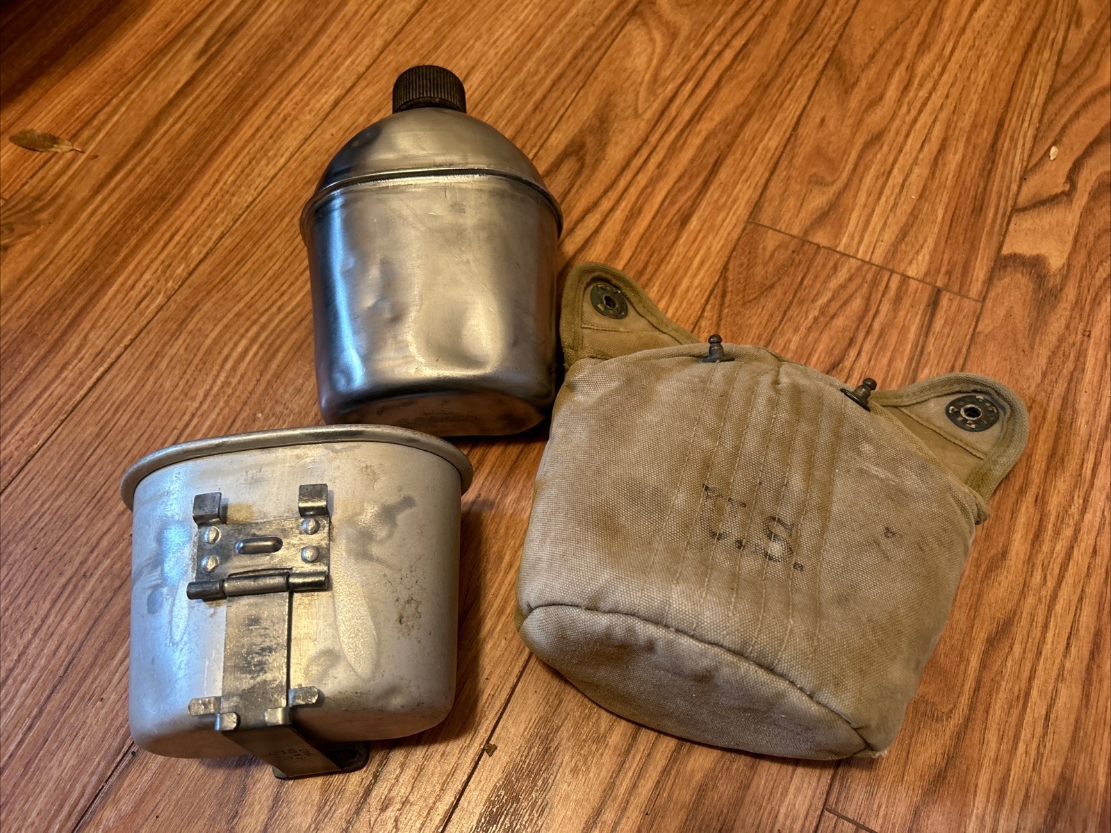 Vintage US Army E.A. Co. 1943 Canteen, Cup, Insulated Cover Dated