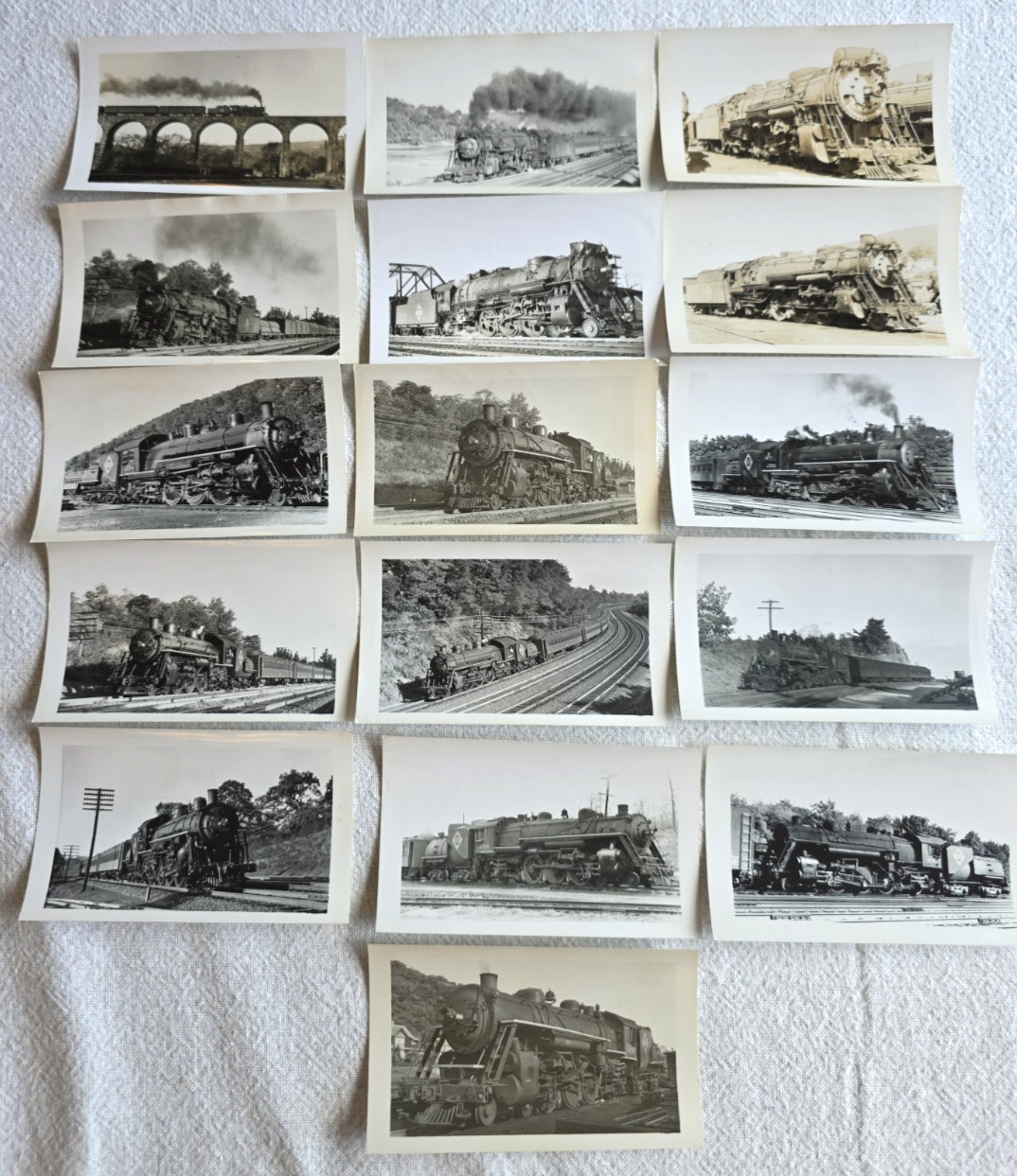 C. 1940s Erie Railroad 4-6-2 Steam Locomotives Photo Lot Of 16