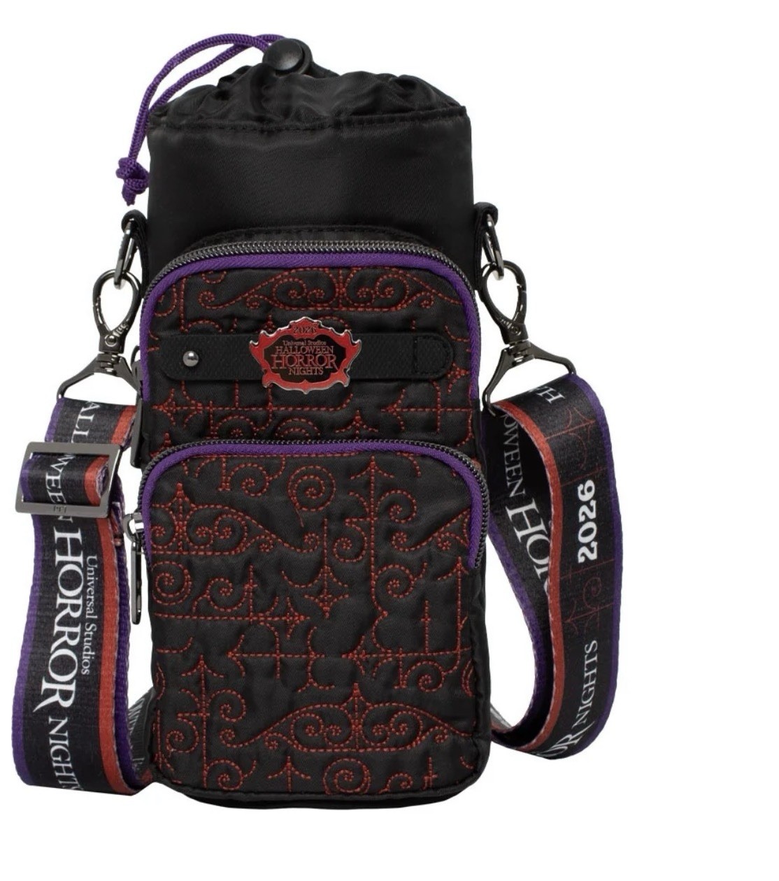 Universal Studios Halloween Horror Nights 2026 HHN Logo Lug Water Bottle Bag